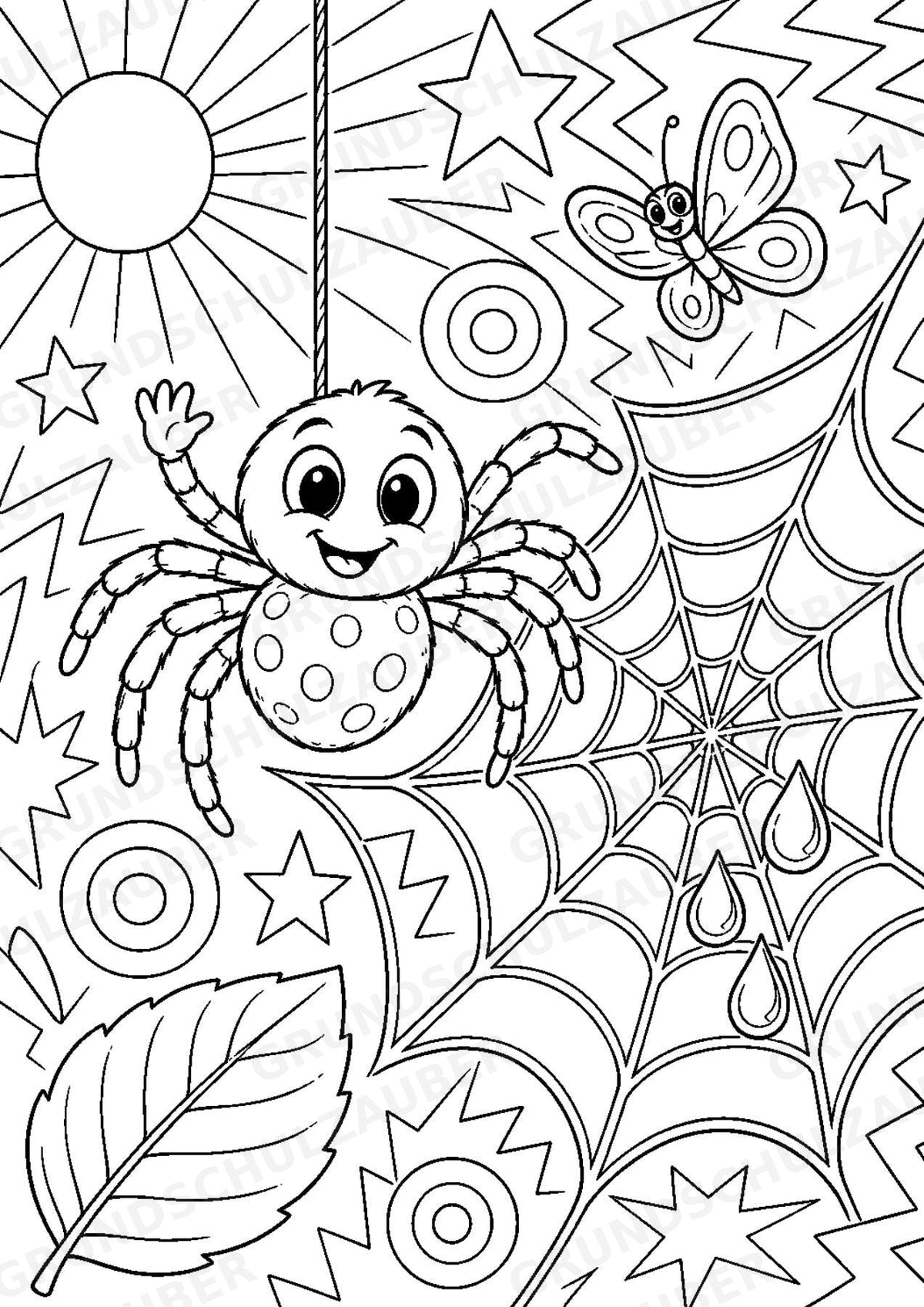 Spinnen POP Art Ausmalbilder 15 Malvorlagen – Materialseite 16