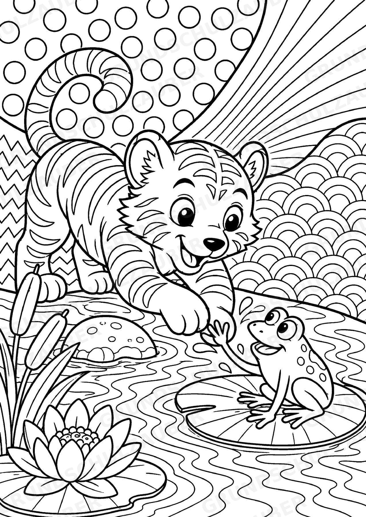 Tiger POP Art Ausmalbilder 15 Malvorlagen – Materialseite 8