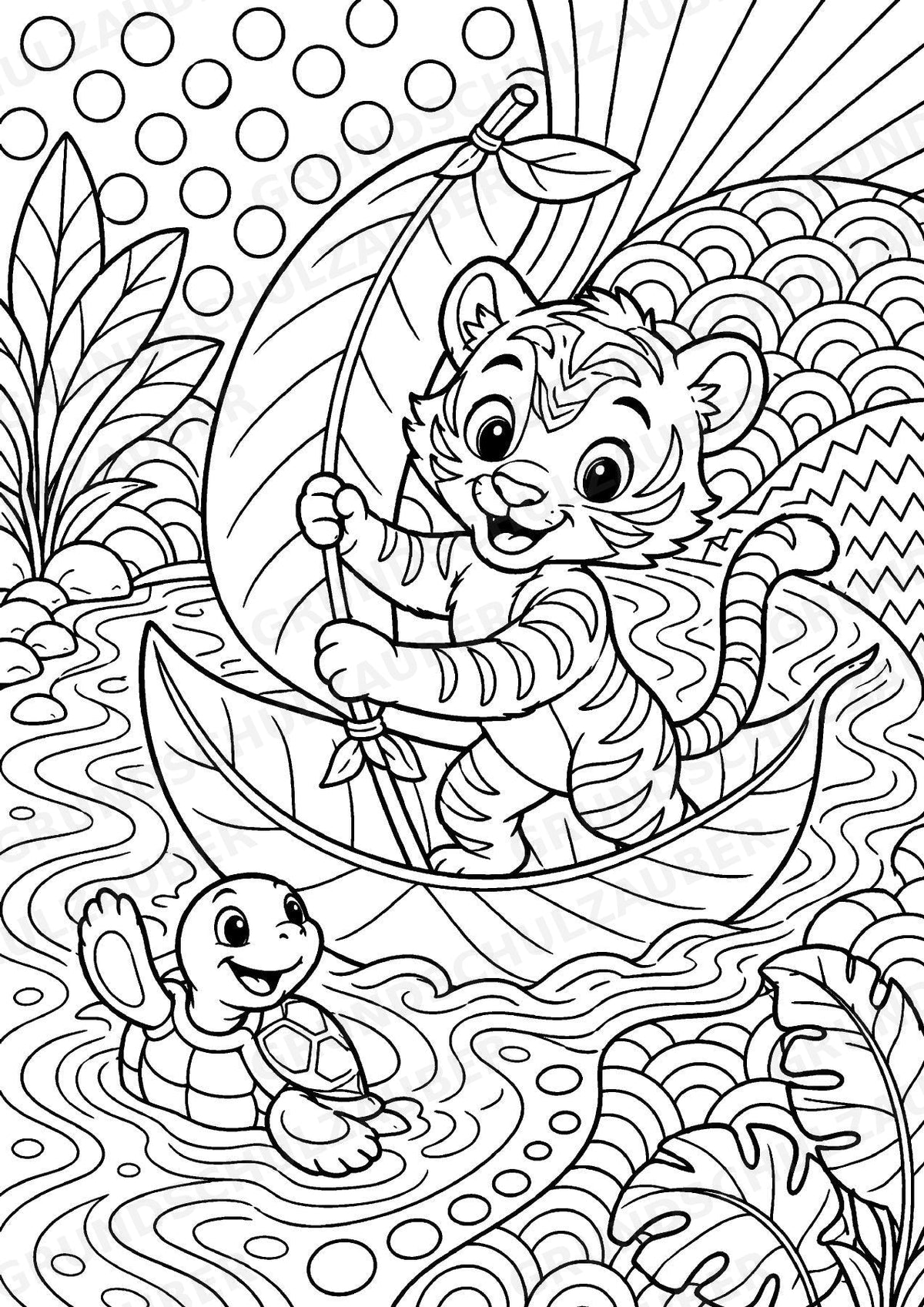 Tiger POP Art Ausmalbilder 15 Malvorlagen – Materialseite 14