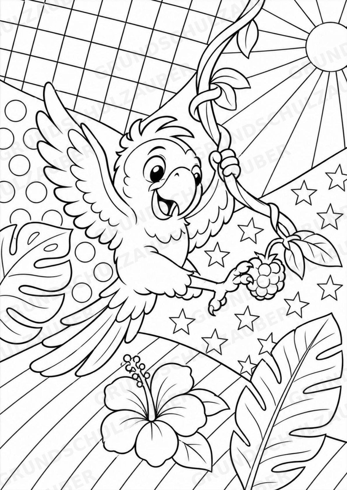 Vogel POP Art Ausmalbilder 15 Malvorlagen – Materialseite 4
