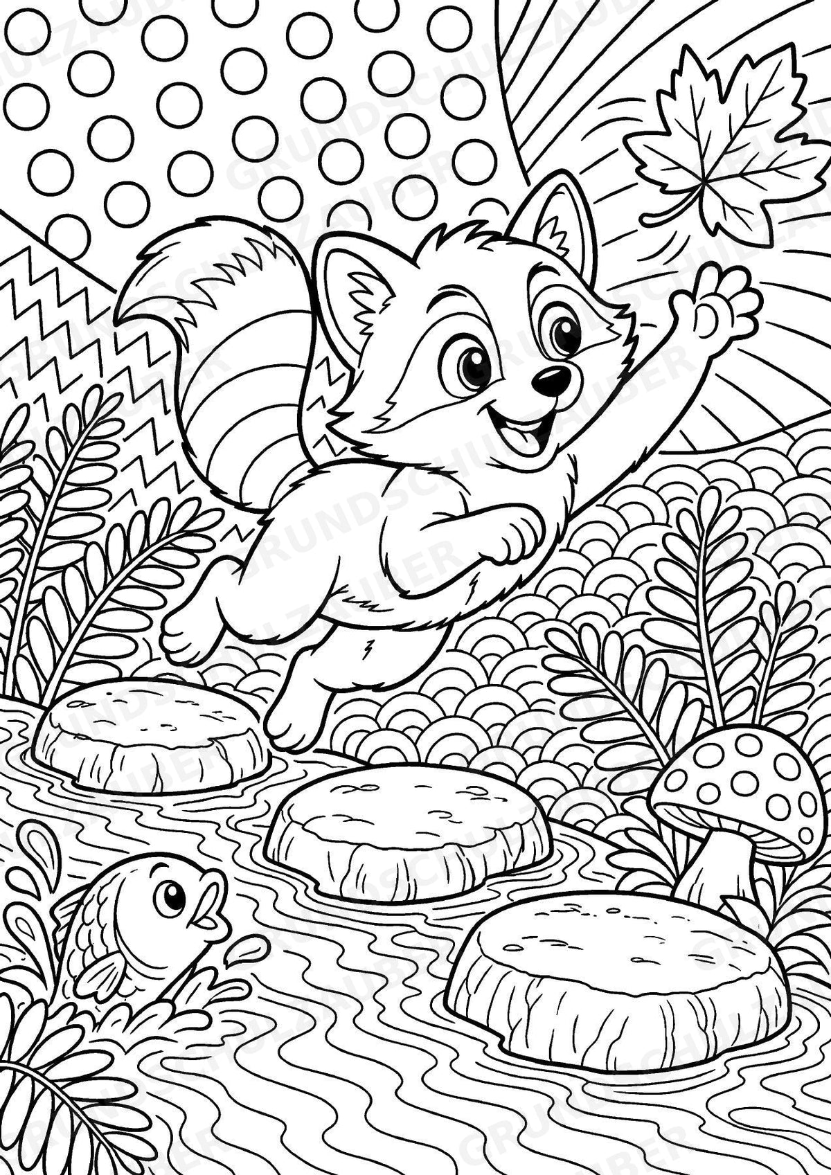 Waschbär POP Art Ausmalbilder 15 Malvorlagen – Materialseite 2