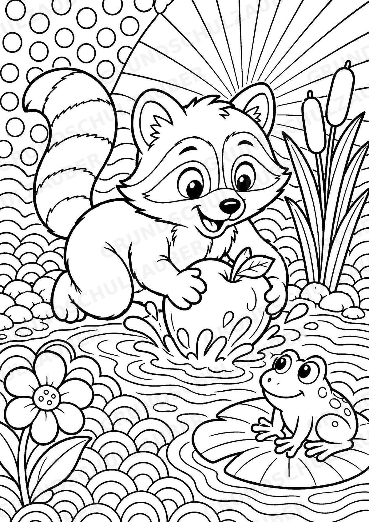 Waschbär POP Art Ausmalbilder 15 Malvorlagen – Materialseite 3