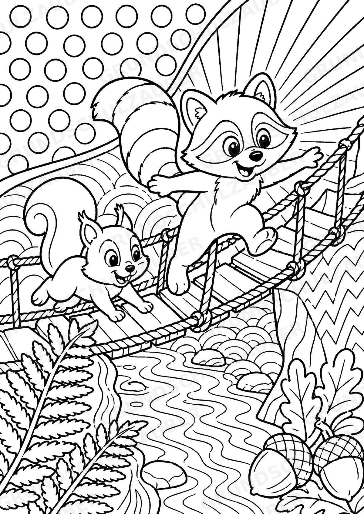 Waschbär POP Art Ausmalbilder 15 Malvorlagen – Materialseite 7