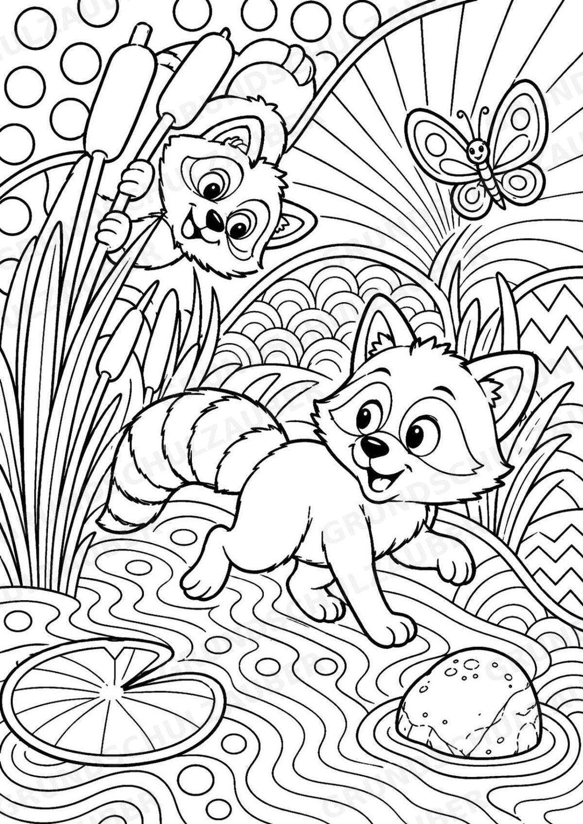 Waschbär POP Art Ausmalbilder 15 Malvorlagen – Materialseite 10
