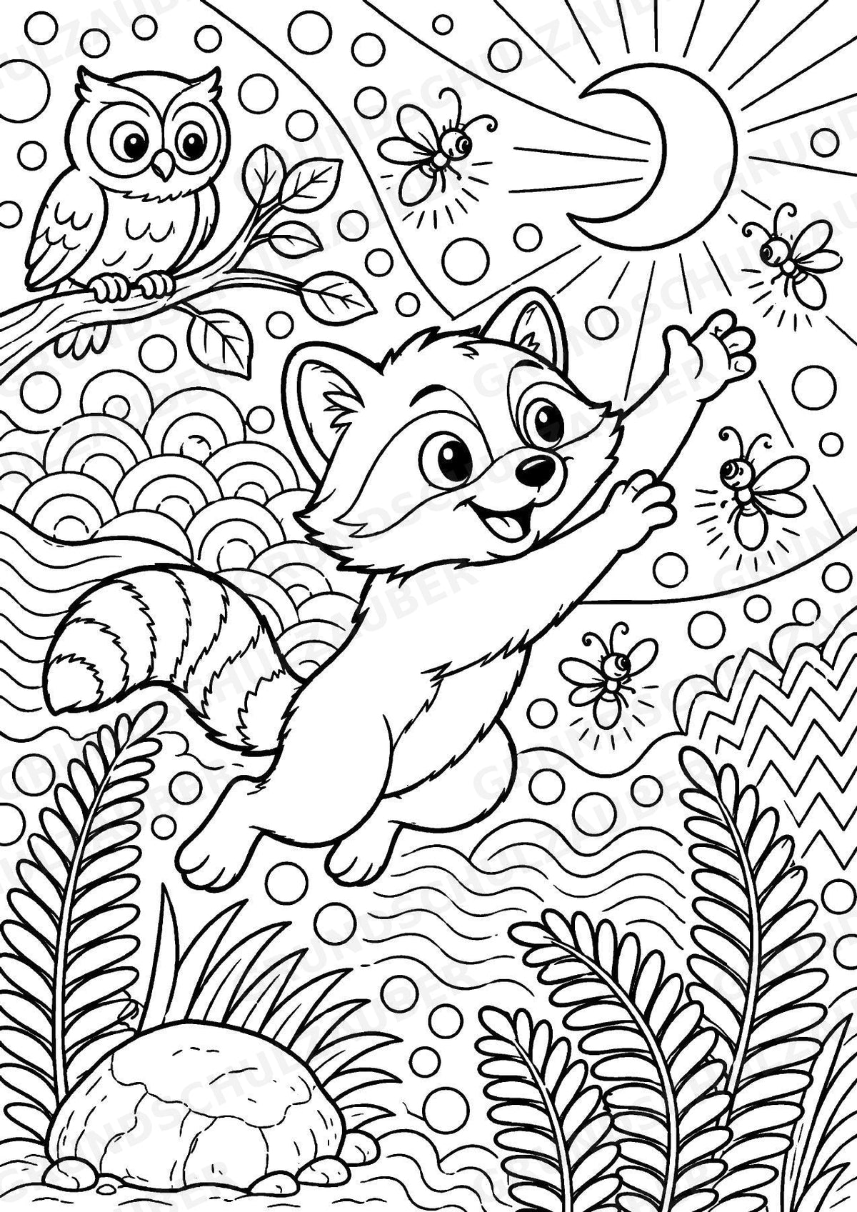 Waschbär POP Art Ausmalbilder 15 Malvorlagen – Materialseite 11