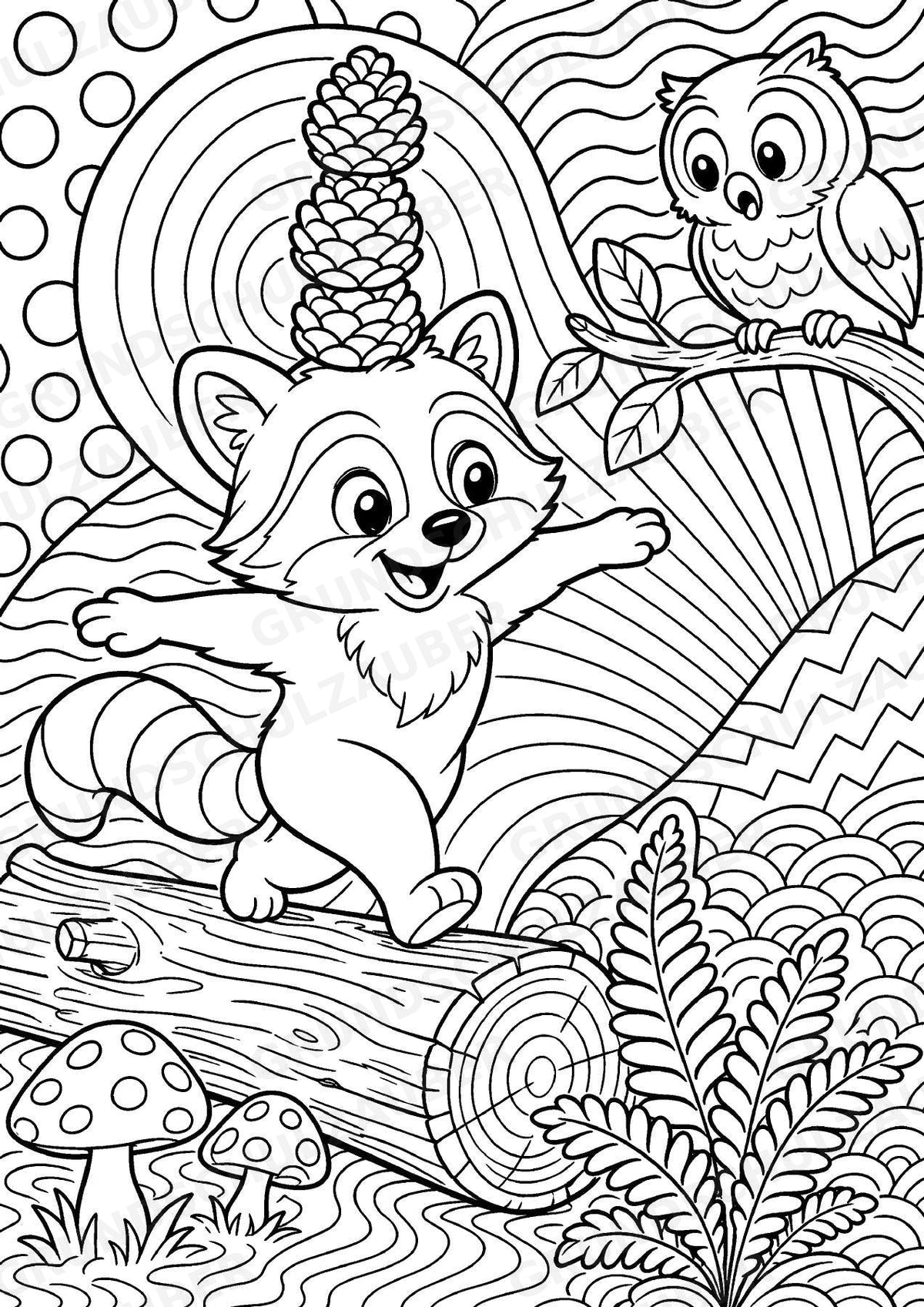 Waschbär POP Art Ausmalbilder 15 Malvorlagen – Materialseite 13