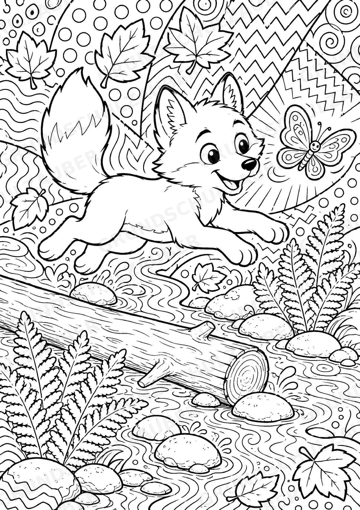 Wolf POP Art Ausmalbilder 15 Malvorlagen – Materialseite 2
