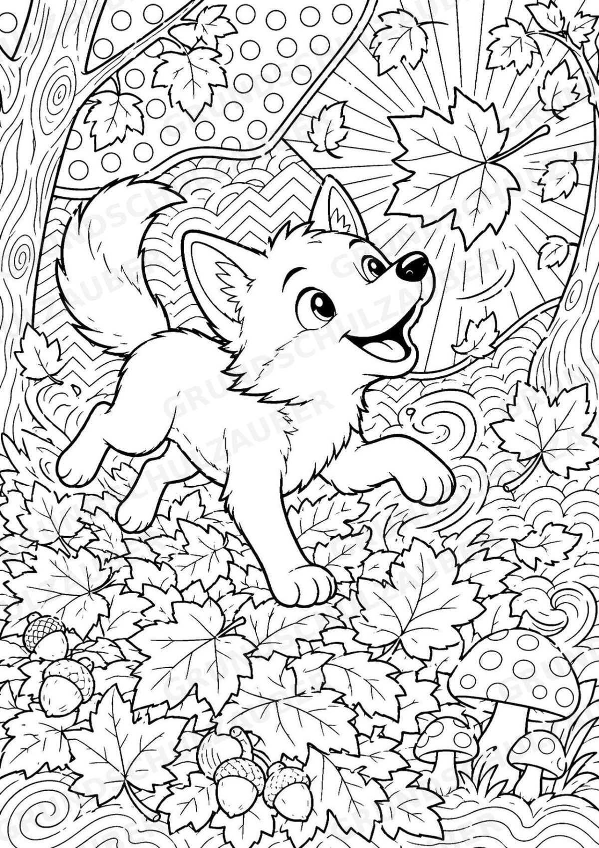 Wolf POP Art Ausmalbilder 15 Malvorlagen – Materialseite 3