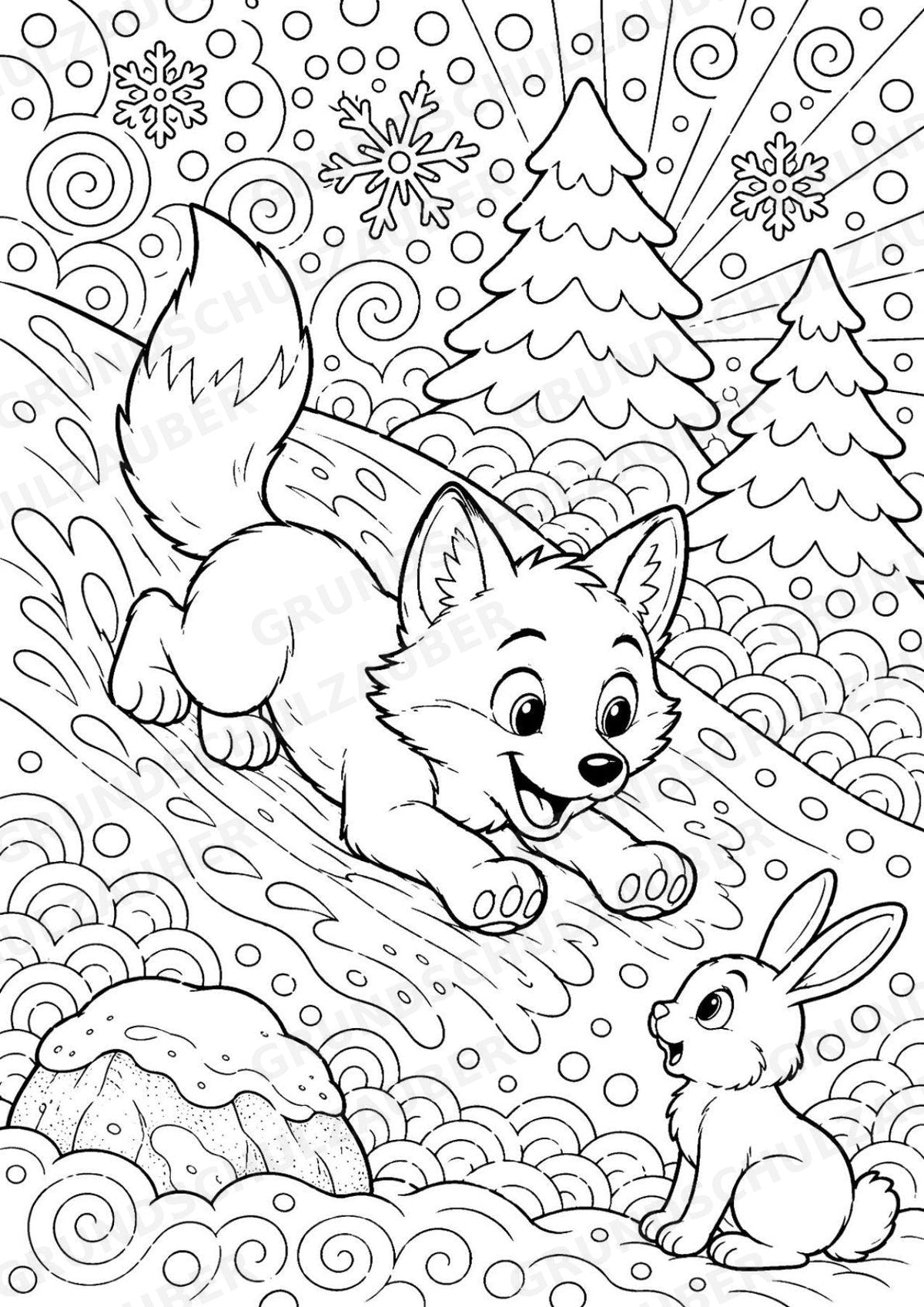 Wolf POP Art Ausmalbilder 15 Malvorlagen – Materialseite 4