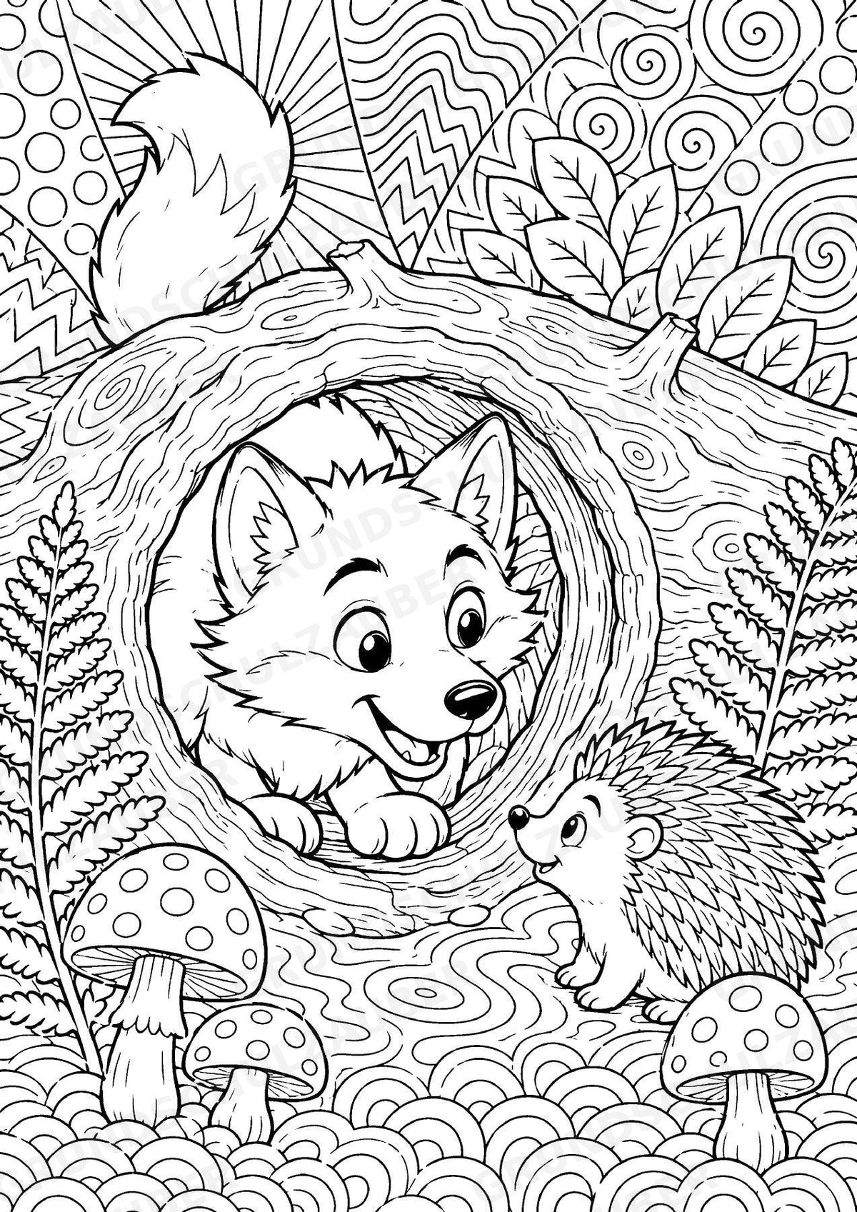 Wolf POP Art Ausmalbilder 15 Malvorlagen – Materialseite 9