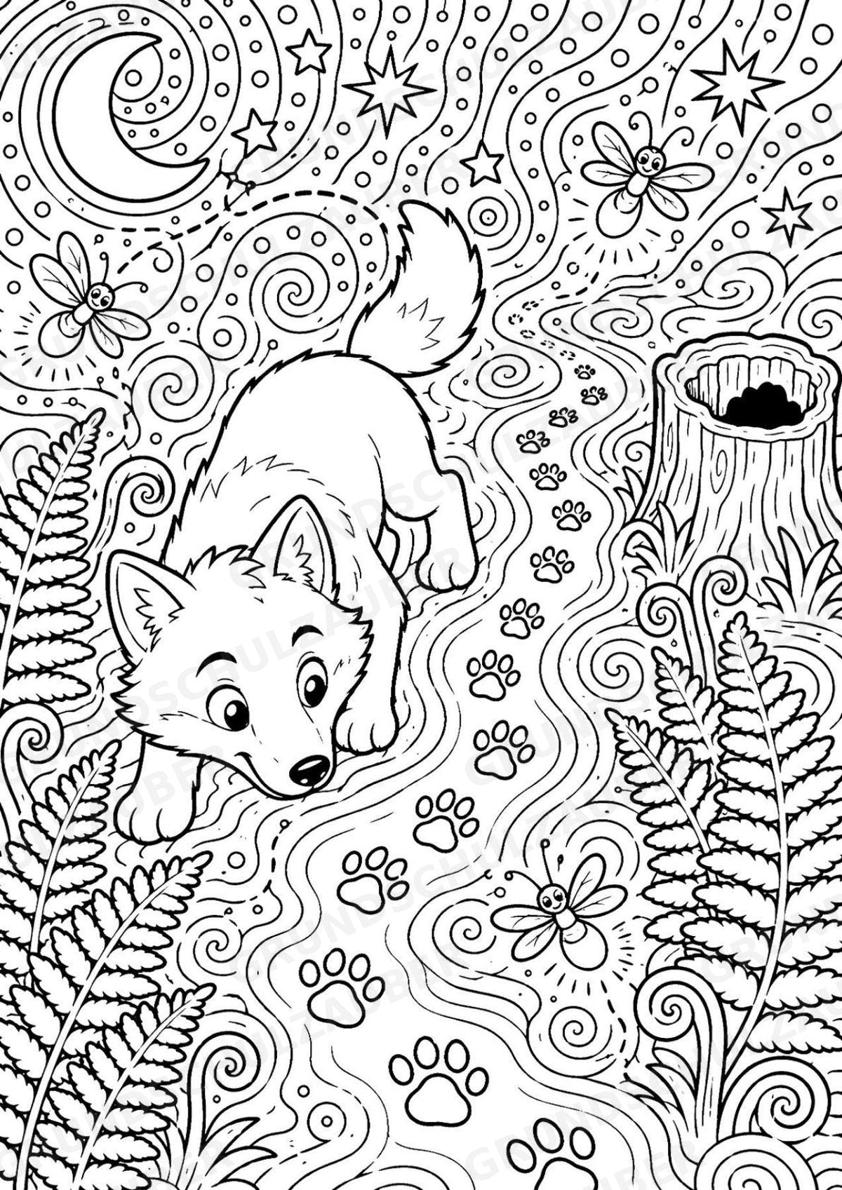 Wolf POP Art Ausmalbilder 15 Malvorlagen – Materialseite 11