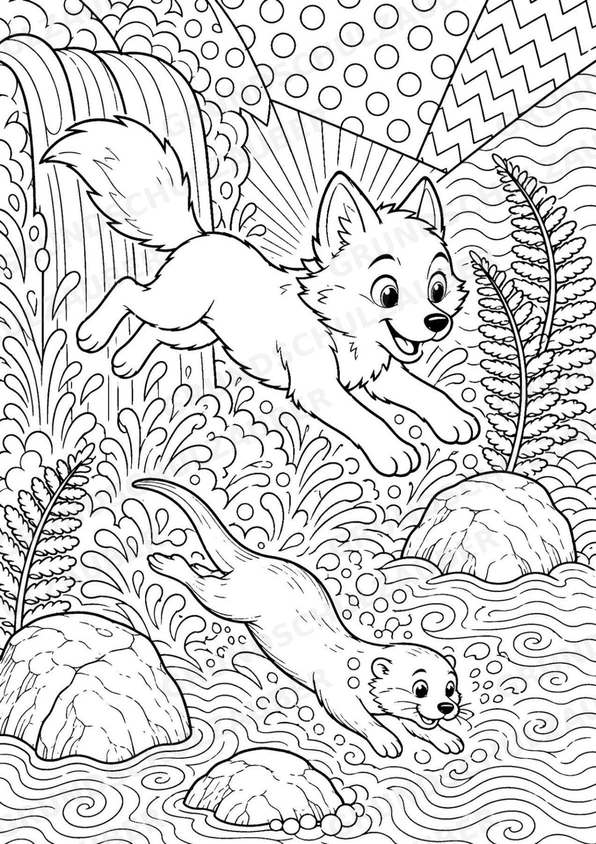 Wolf POP Art Ausmalbilder 15 Malvorlagen – Materialseite 13