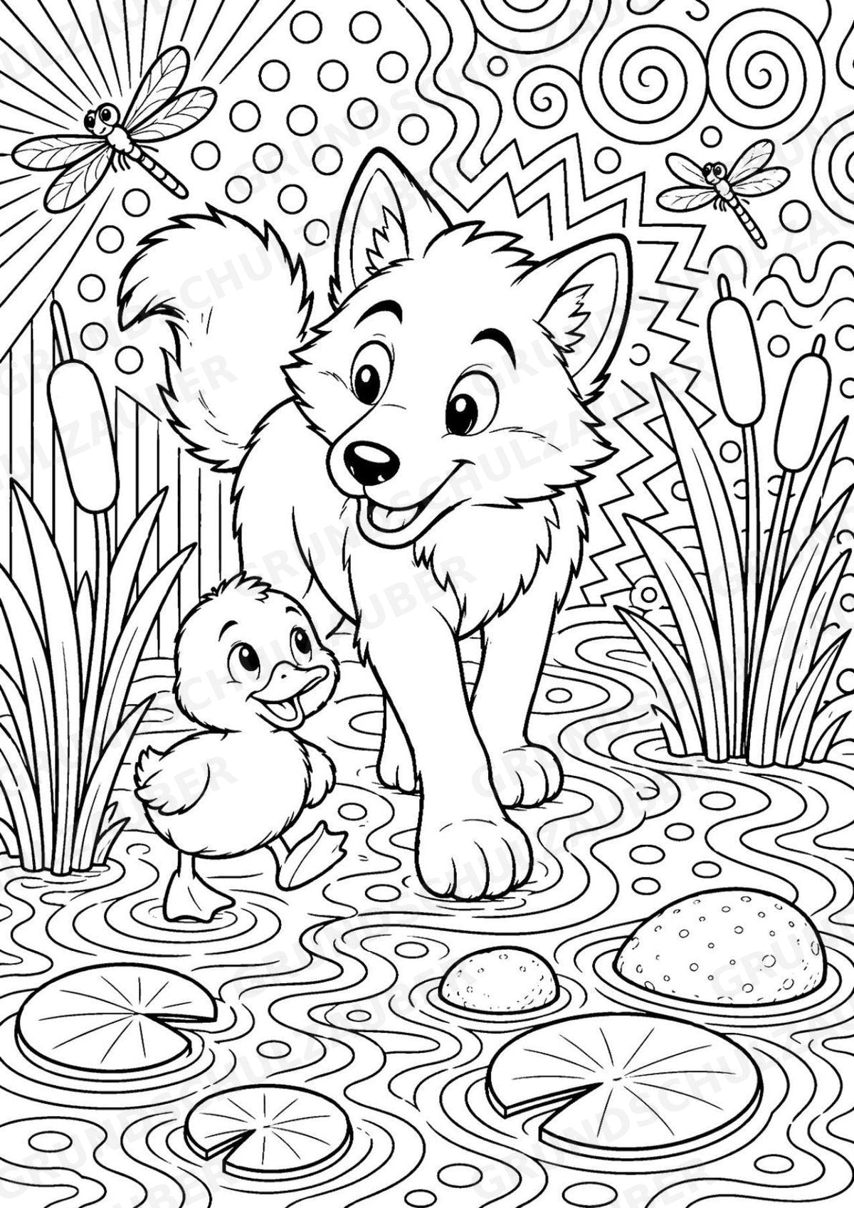 Wolf POP Art Ausmalbilder 15 Malvorlagen – Materialseite 16