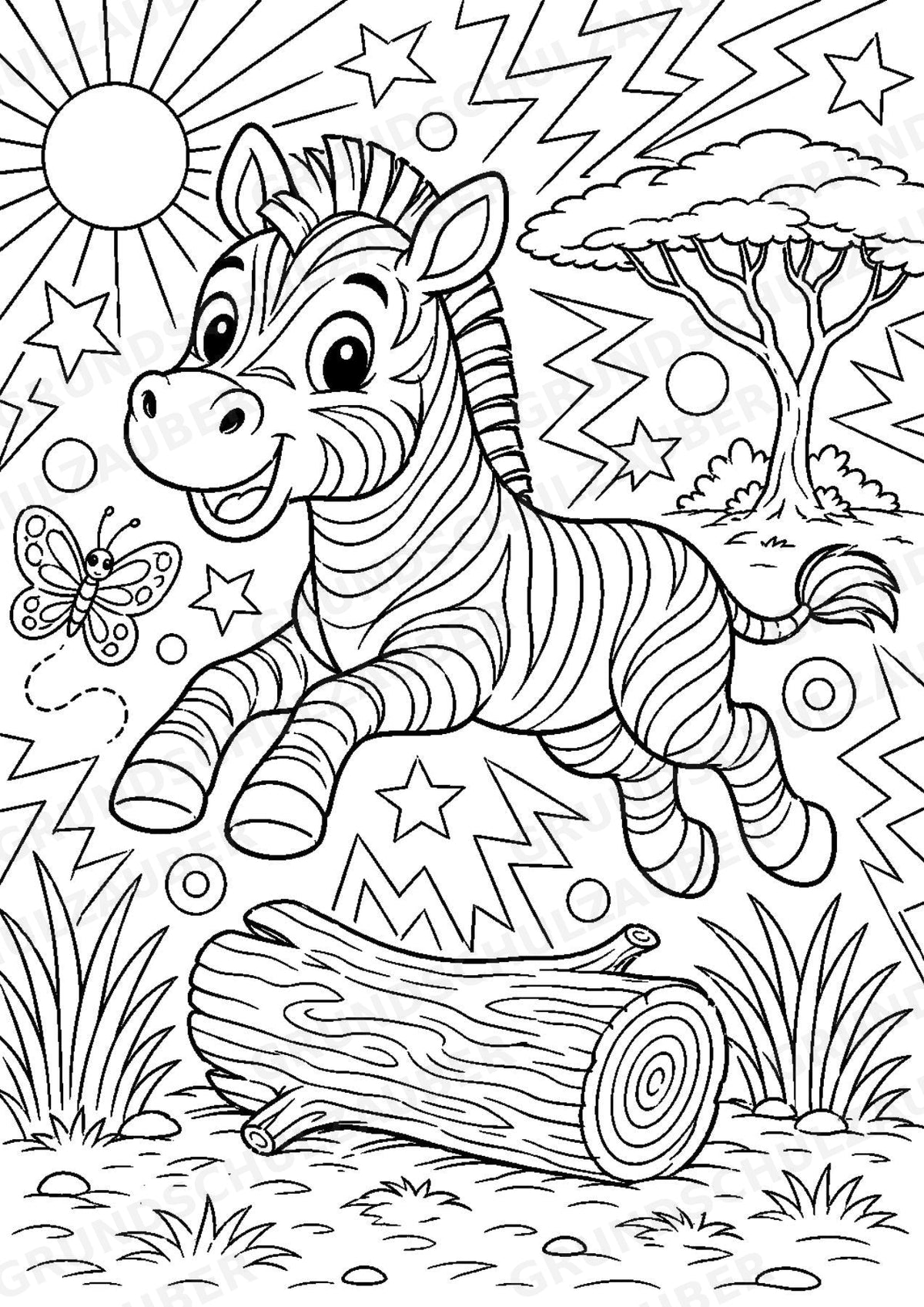Zebra POP Art Ausmalbilder 15 Malvorlagen – Materialseite 2