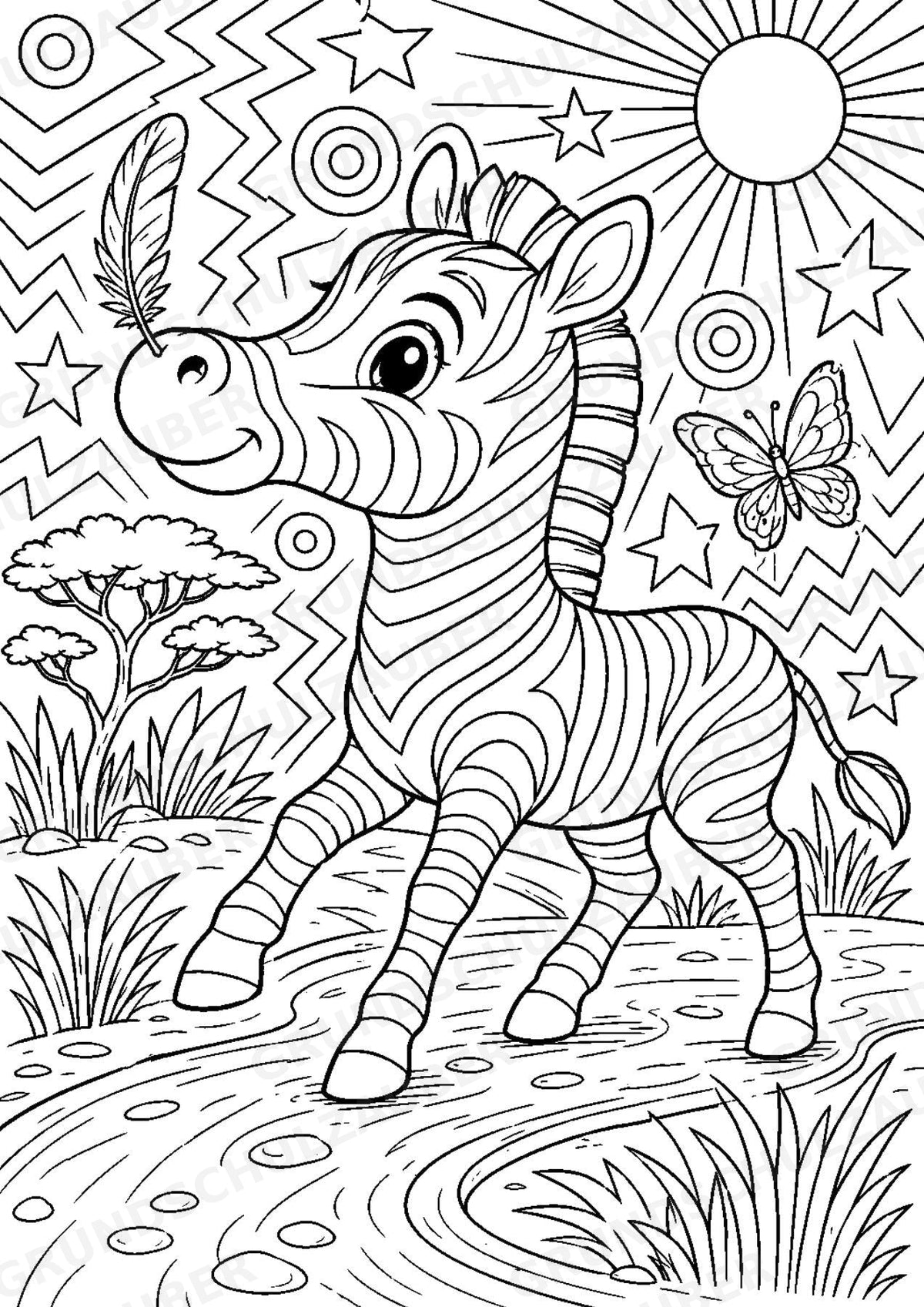 Zebra POP Art Ausmalbilder 15 Malvorlagen – Materialseite 3