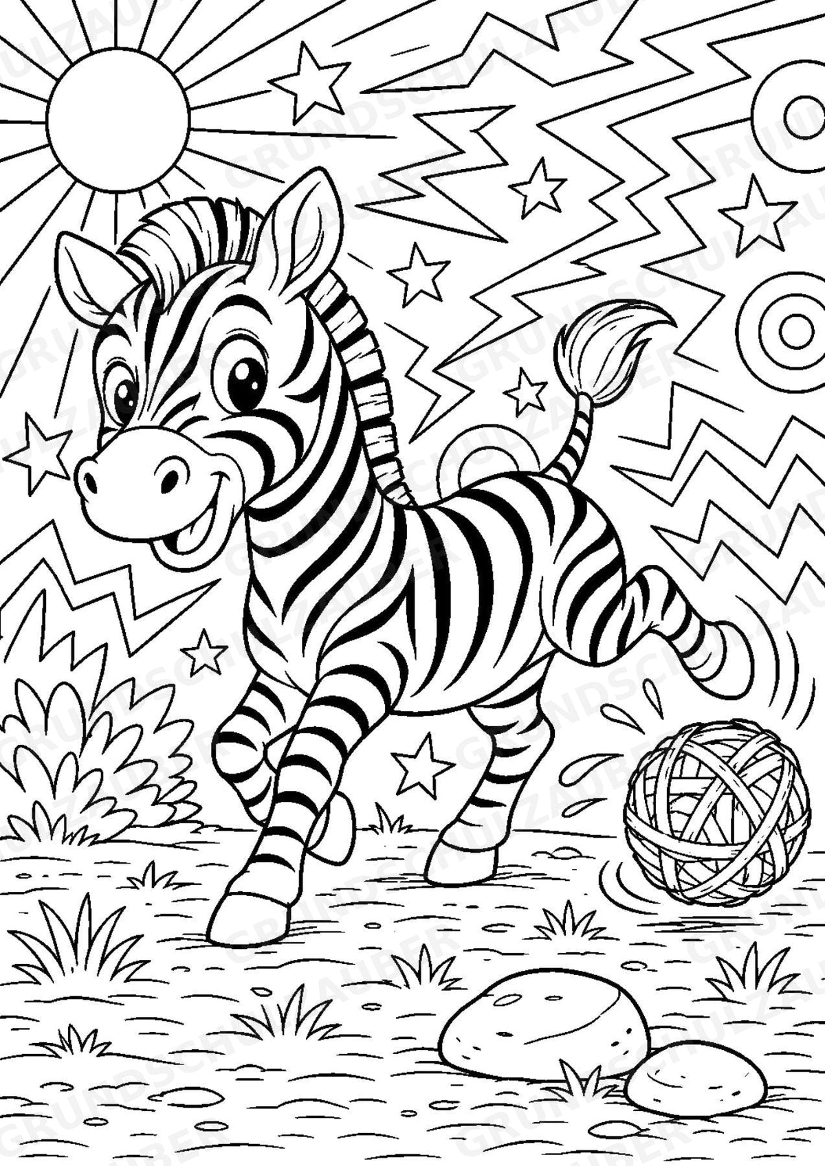 Zebra POP Art Ausmalbilder 15 Malvorlagen – Materialseite 6
