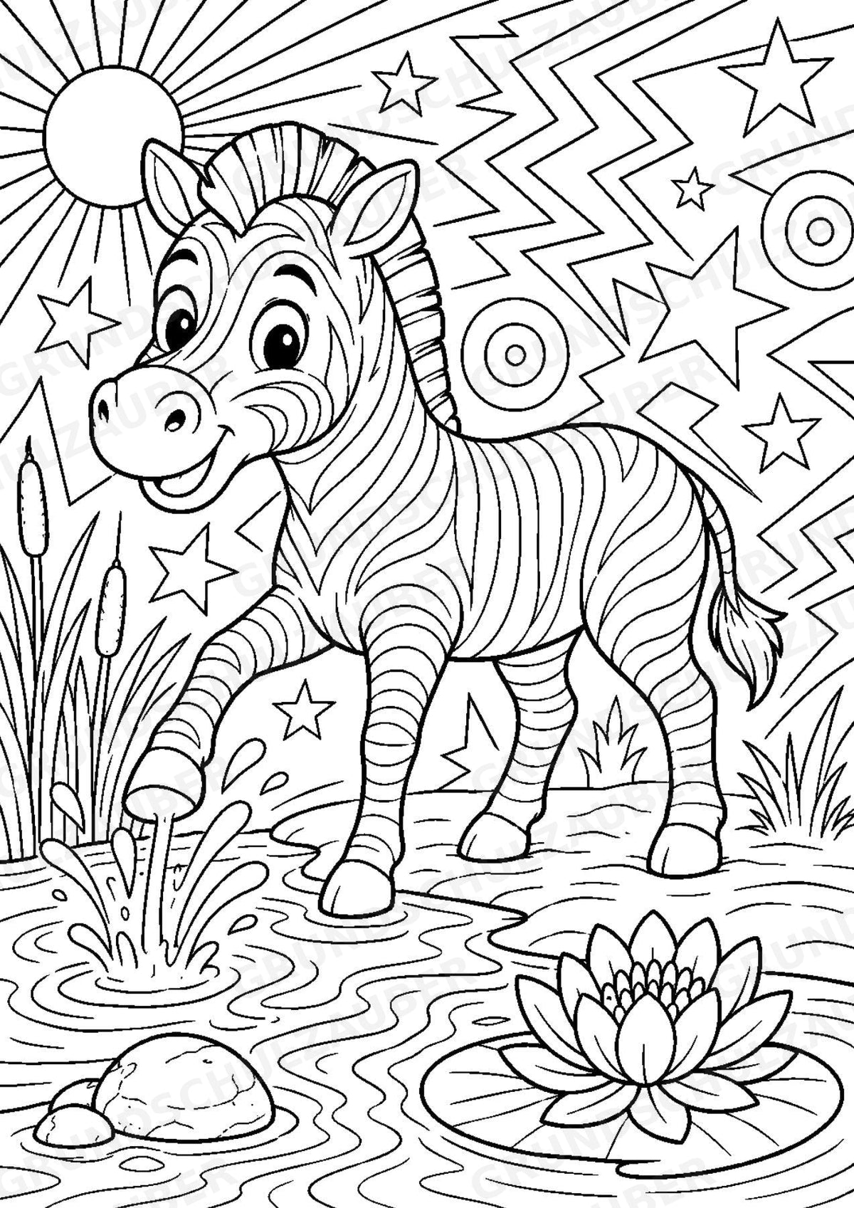 Zebra POP Art Ausmalbilder 15 Malvorlagen – Materialseite 10