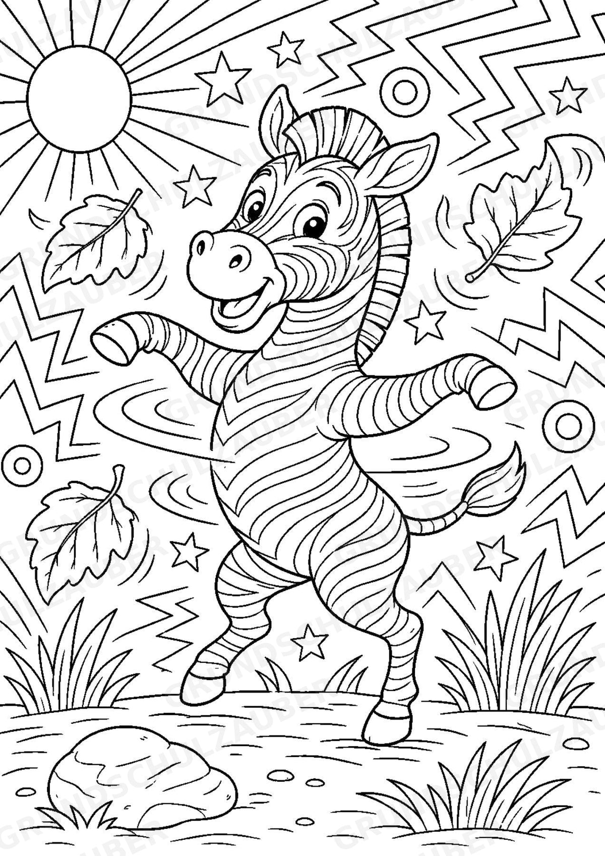 Zebra POP Art Ausmalbilder 15 Malvorlagen – Materialseite 13