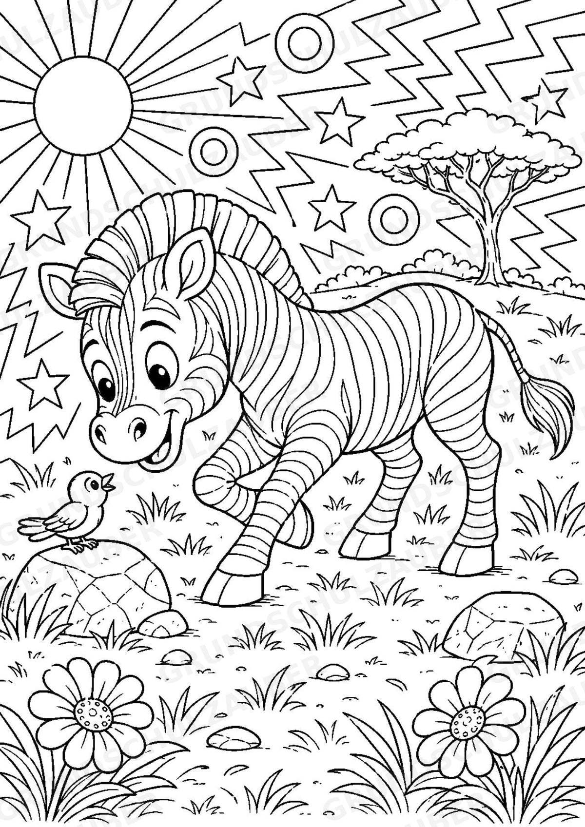 Zebra POP Art Ausmalbilder 15 Malvorlagen – Materialseite 15
