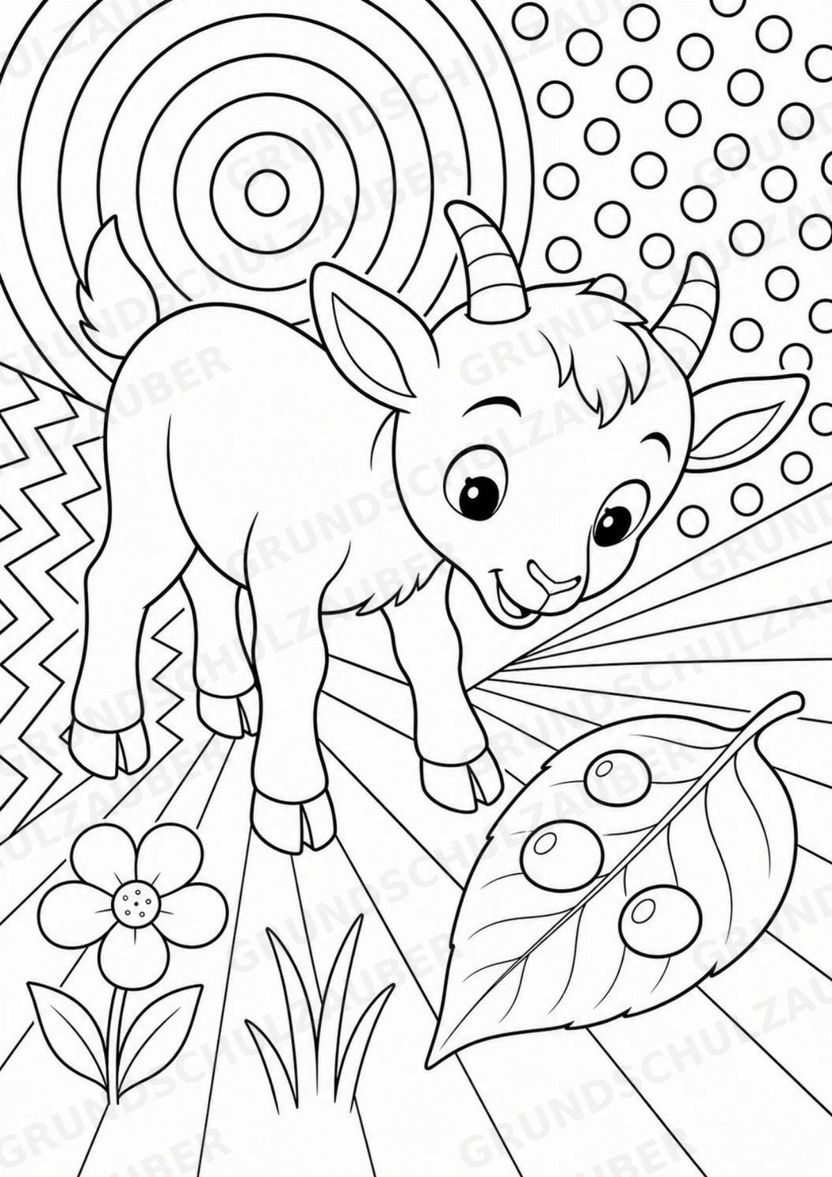 Ziege POP Art Ausmalbilder 15 Malvorlagen – Materialseite 11
