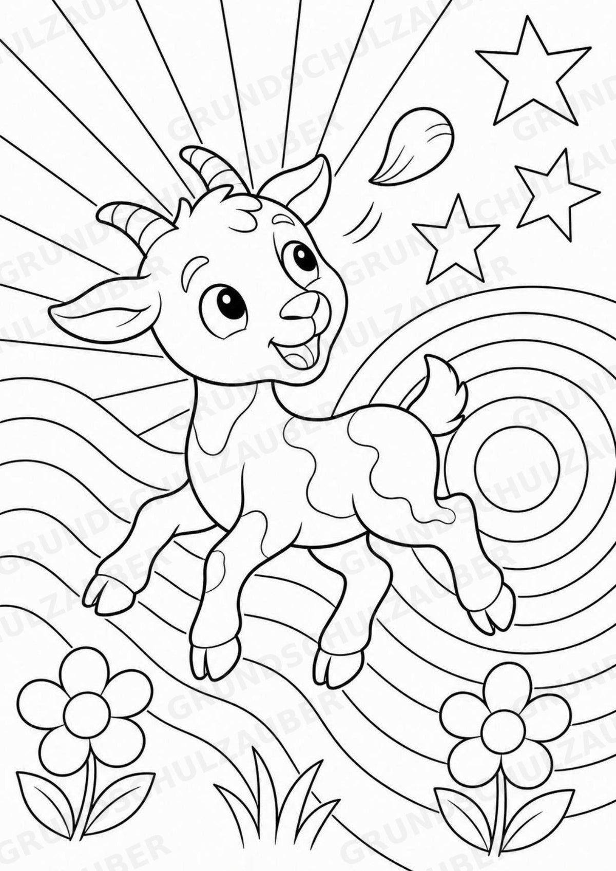 Ziege POP Art Ausmalbilder 15 Malvorlagen – Materialseite 16