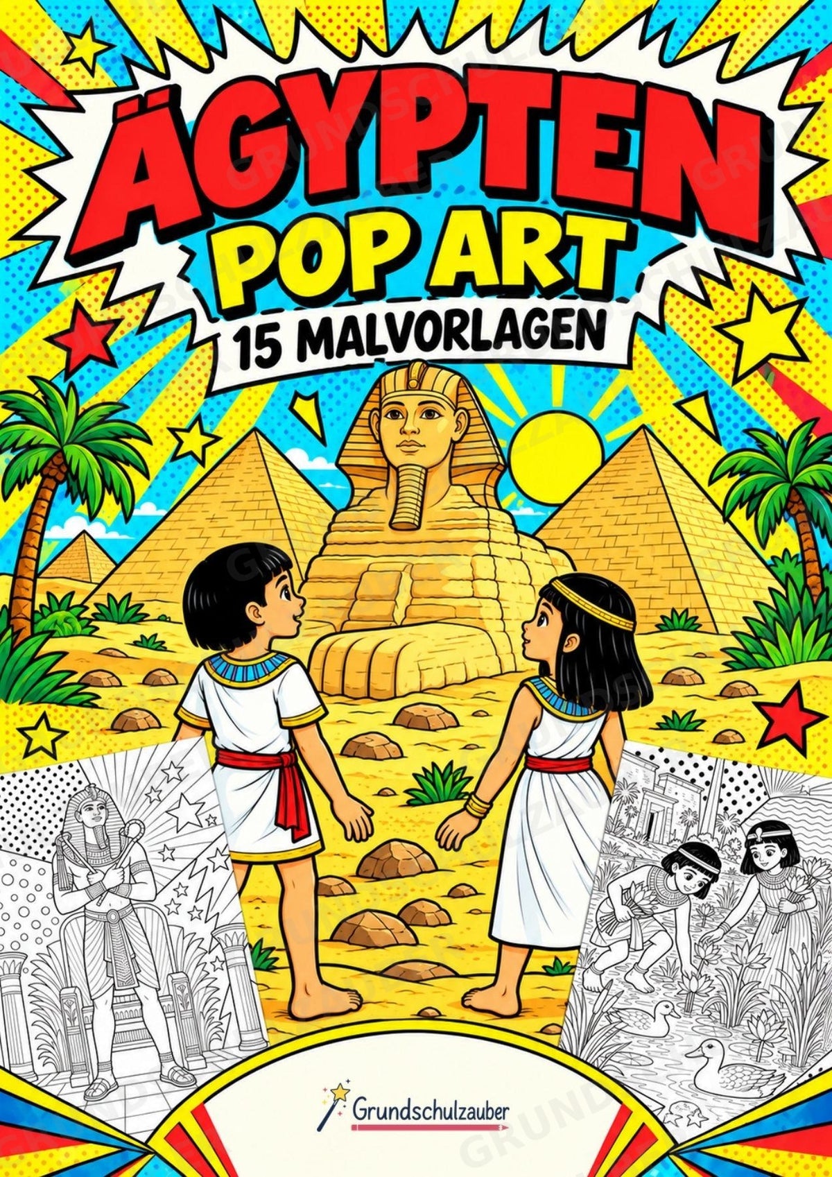 Ägtypten POP Art Ausmalbilder 15 Malvorlagen – Cover