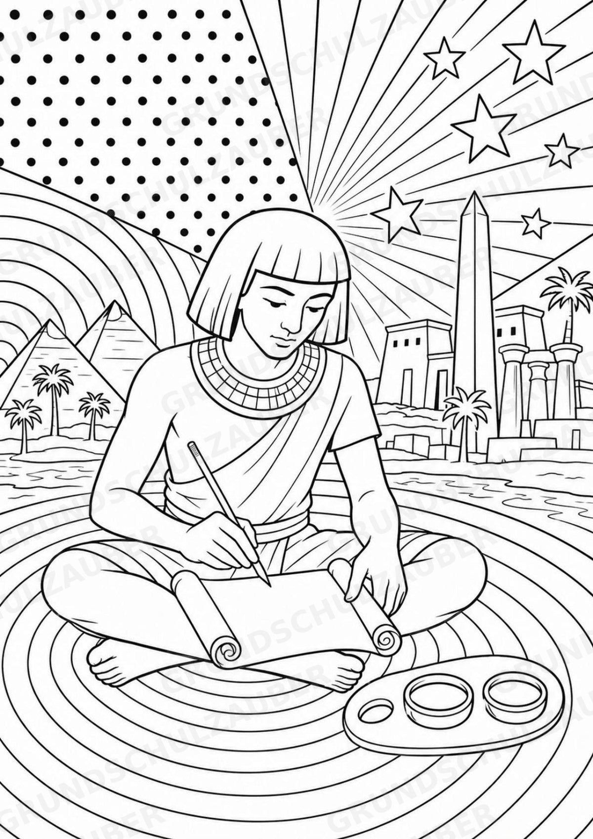Ägtypten POP Art Ausmalbilder 15 Malvorlagen – Materialseite 3