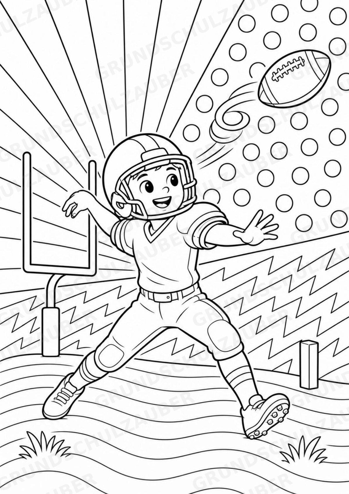 American Football POP Art Ausmalbilder 15 Malvorlagen – Materialseite 2