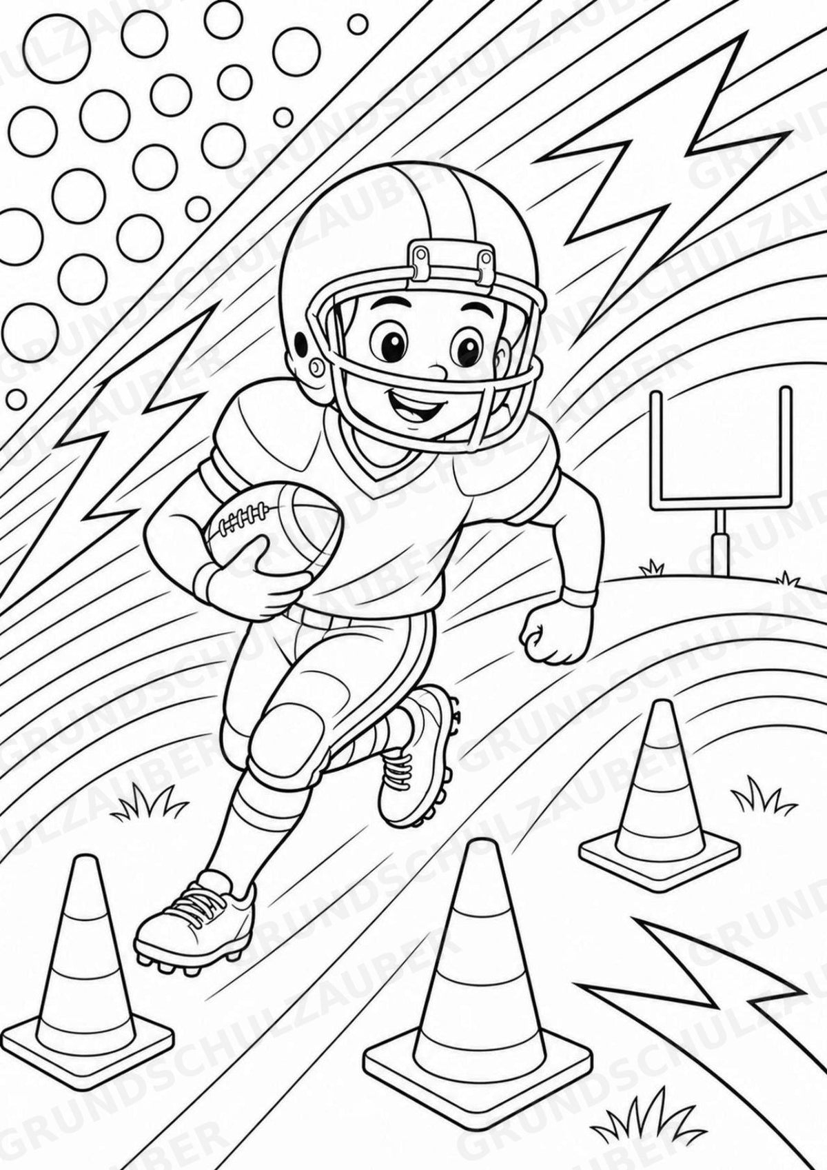 American Football POP Art Ausmalbilder 15 Malvorlagen – Materialseite 4