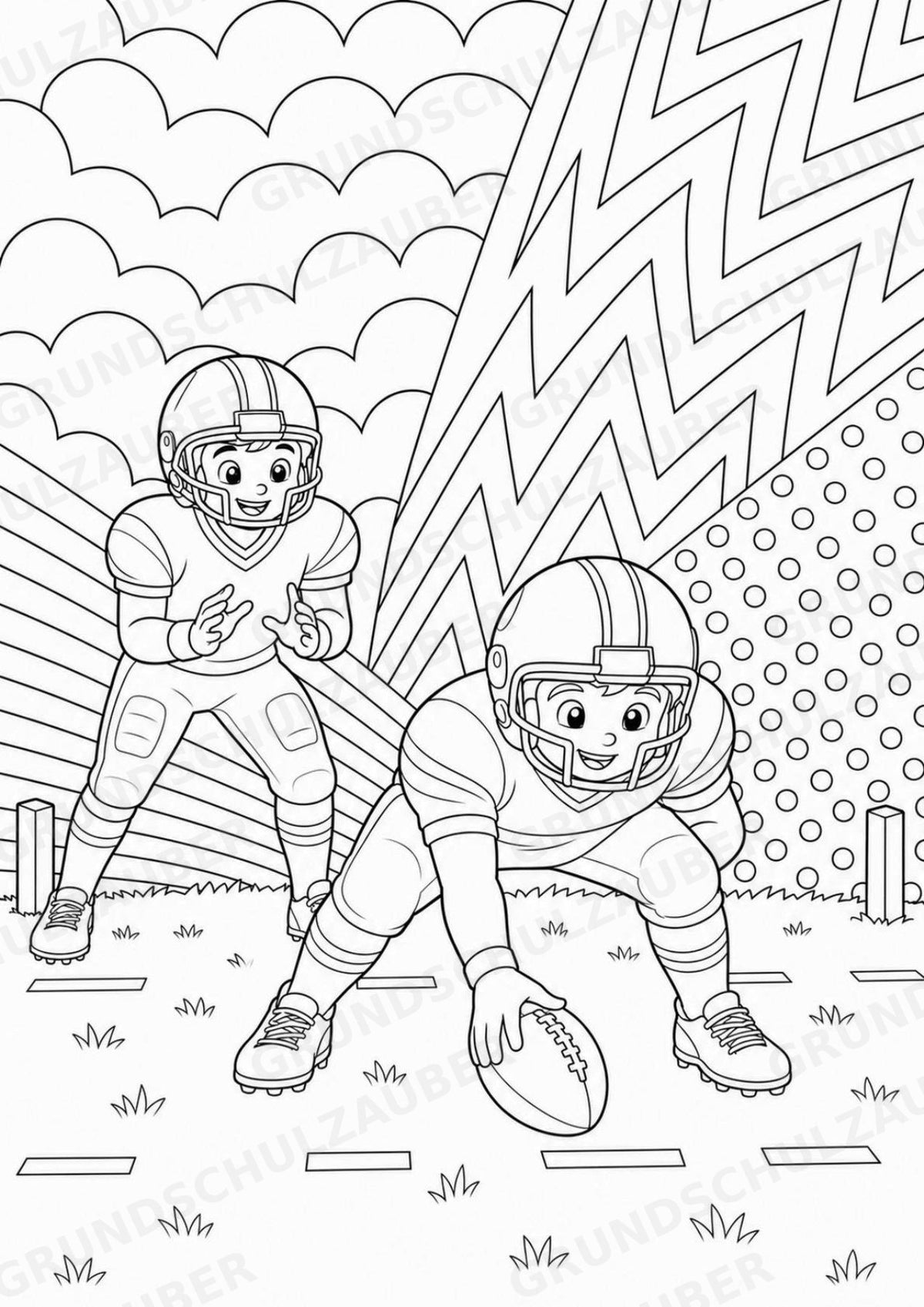 American Football POP Art Ausmalbilder 15 Malvorlagen – Materialseite 6