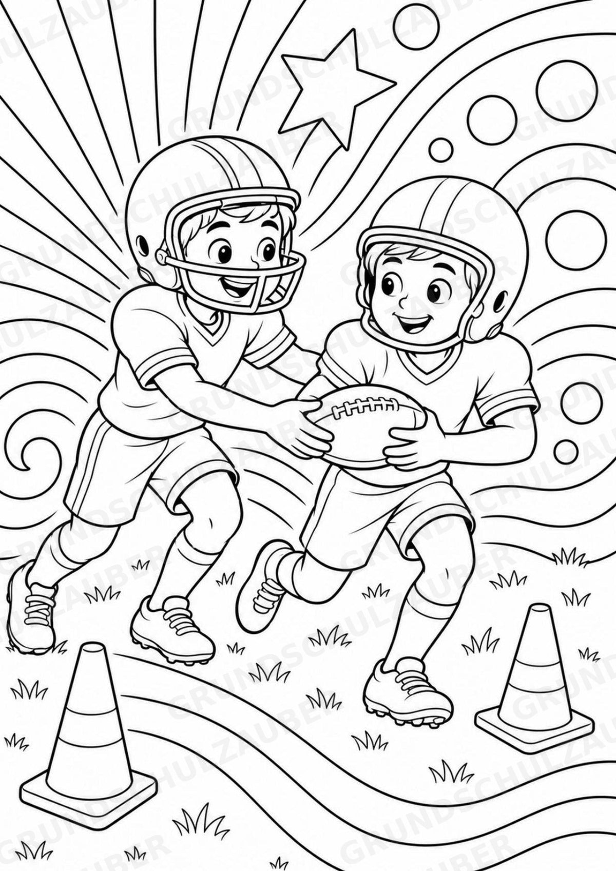 American Football POP Art Ausmalbilder 15 Malvorlagen – Materialseite 7