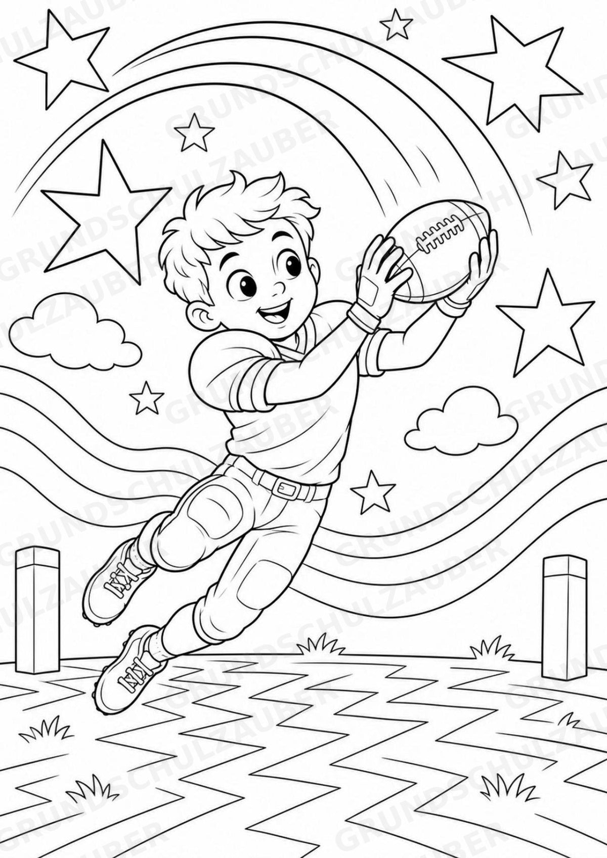 American Football POP Art Ausmalbilder 15 Malvorlagen – Materialseite 10