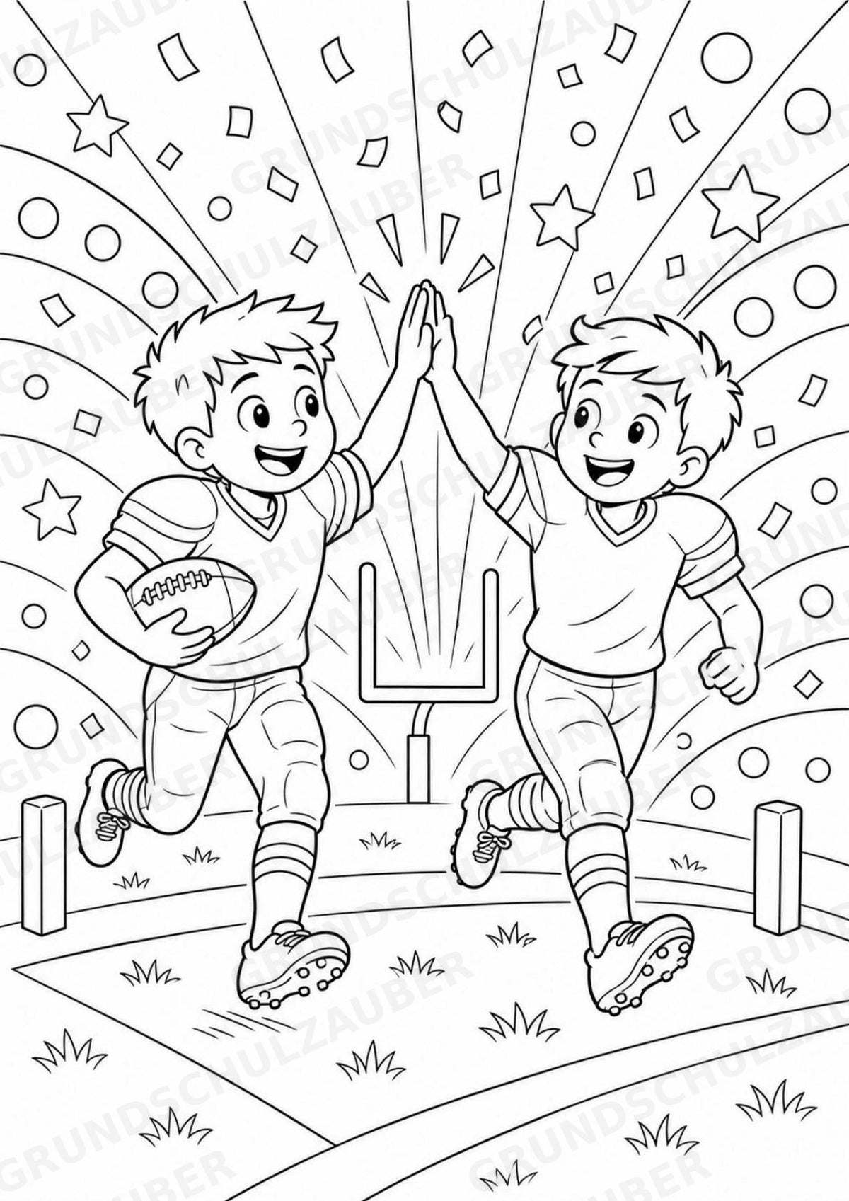 American Football POP Art Ausmalbilder 15 Malvorlagen – Materialseite 12