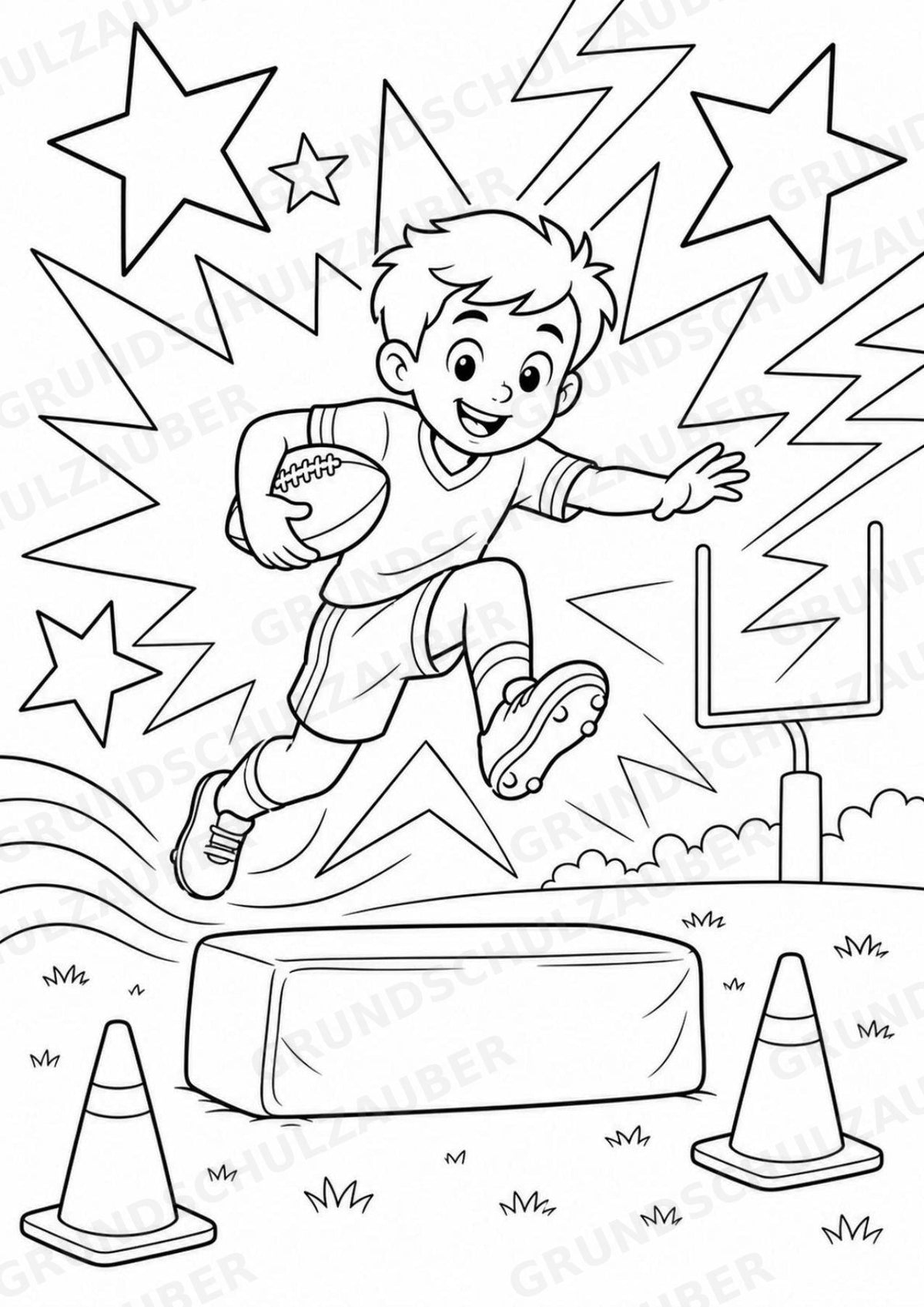 American Football POP Art Ausmalbilder 15 Malvorlagen – Materialseite 16