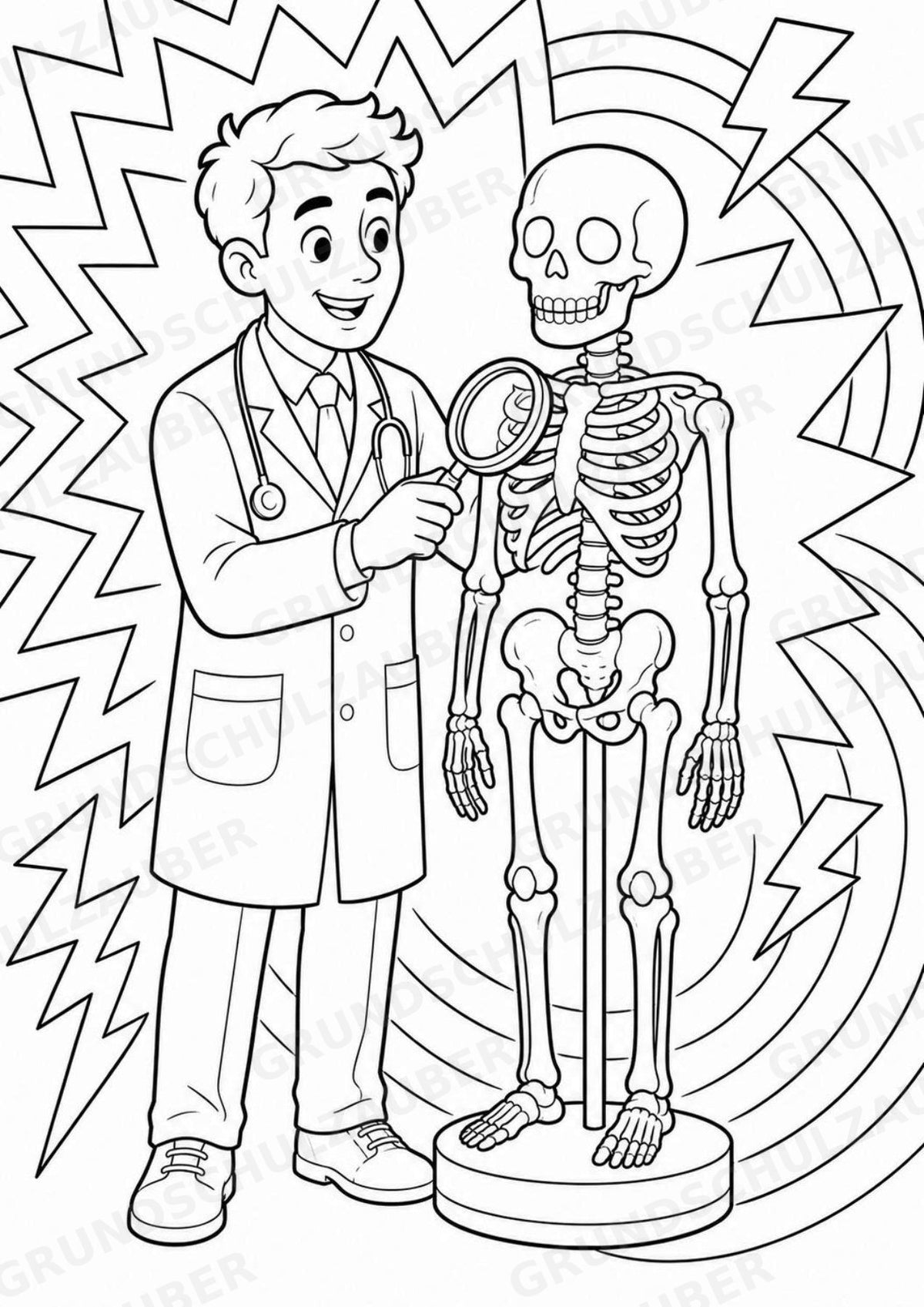 Anatomie Mensch POP Art Ausmalbilder 15 Malvorlagen – Materialseite 3