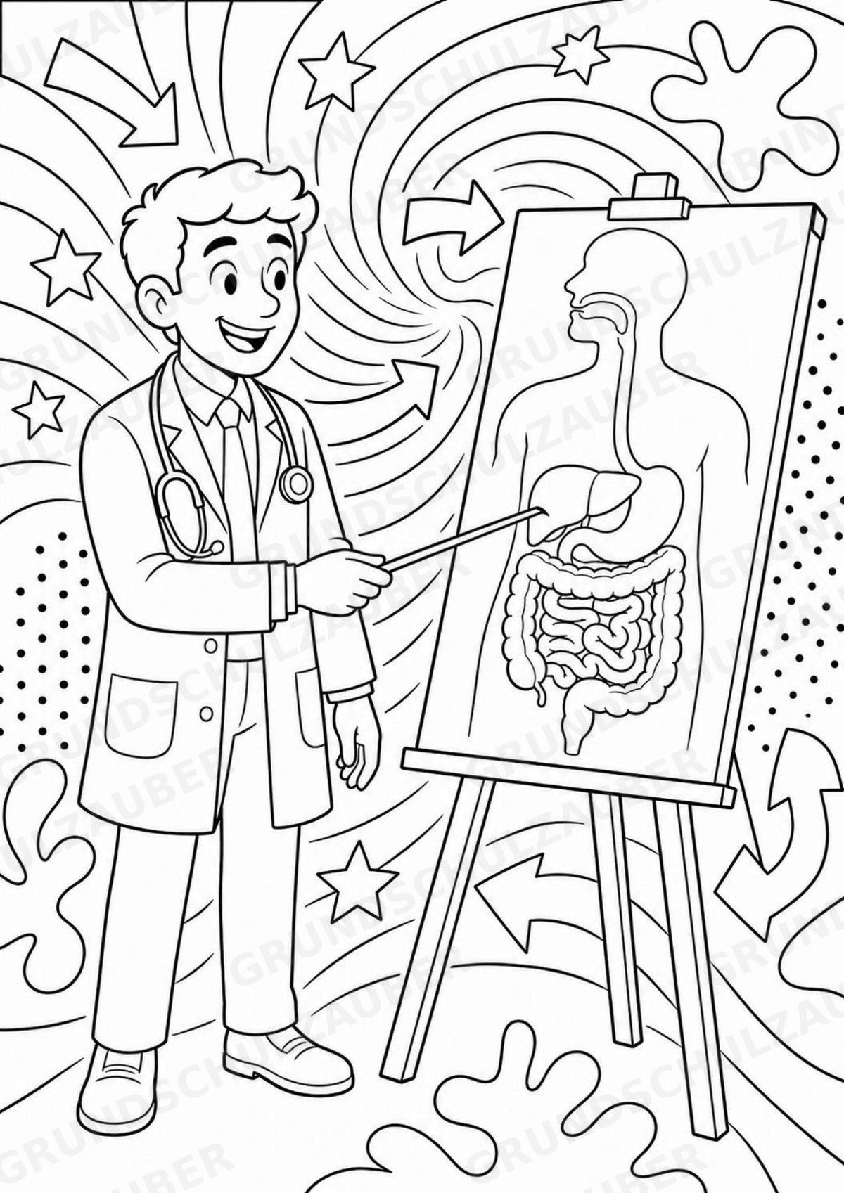 Anatomie Mensch POP Art Ausmalbilder 15 Malvorlagen – Materialseite 9
