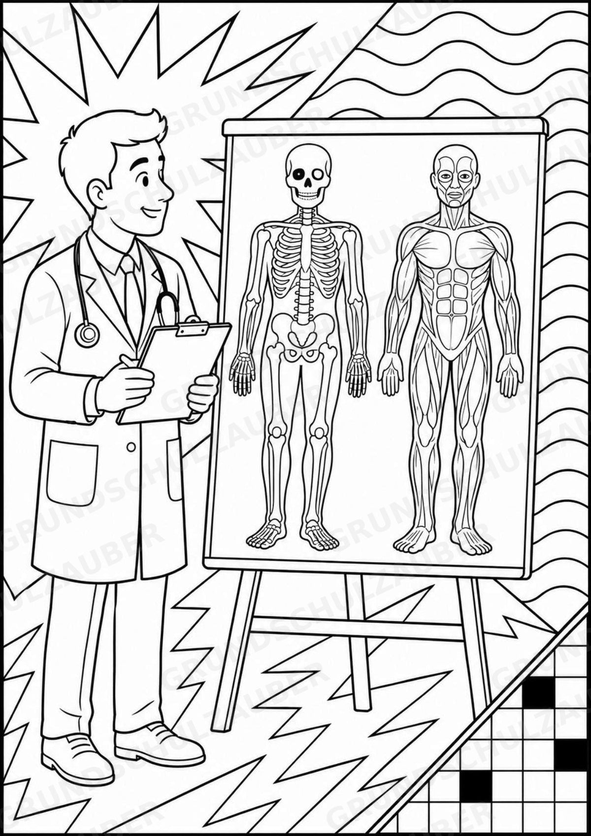 Anatomie Mensch POP Art Ausmalbilder 15 Malvorlagen – Materialseite 15