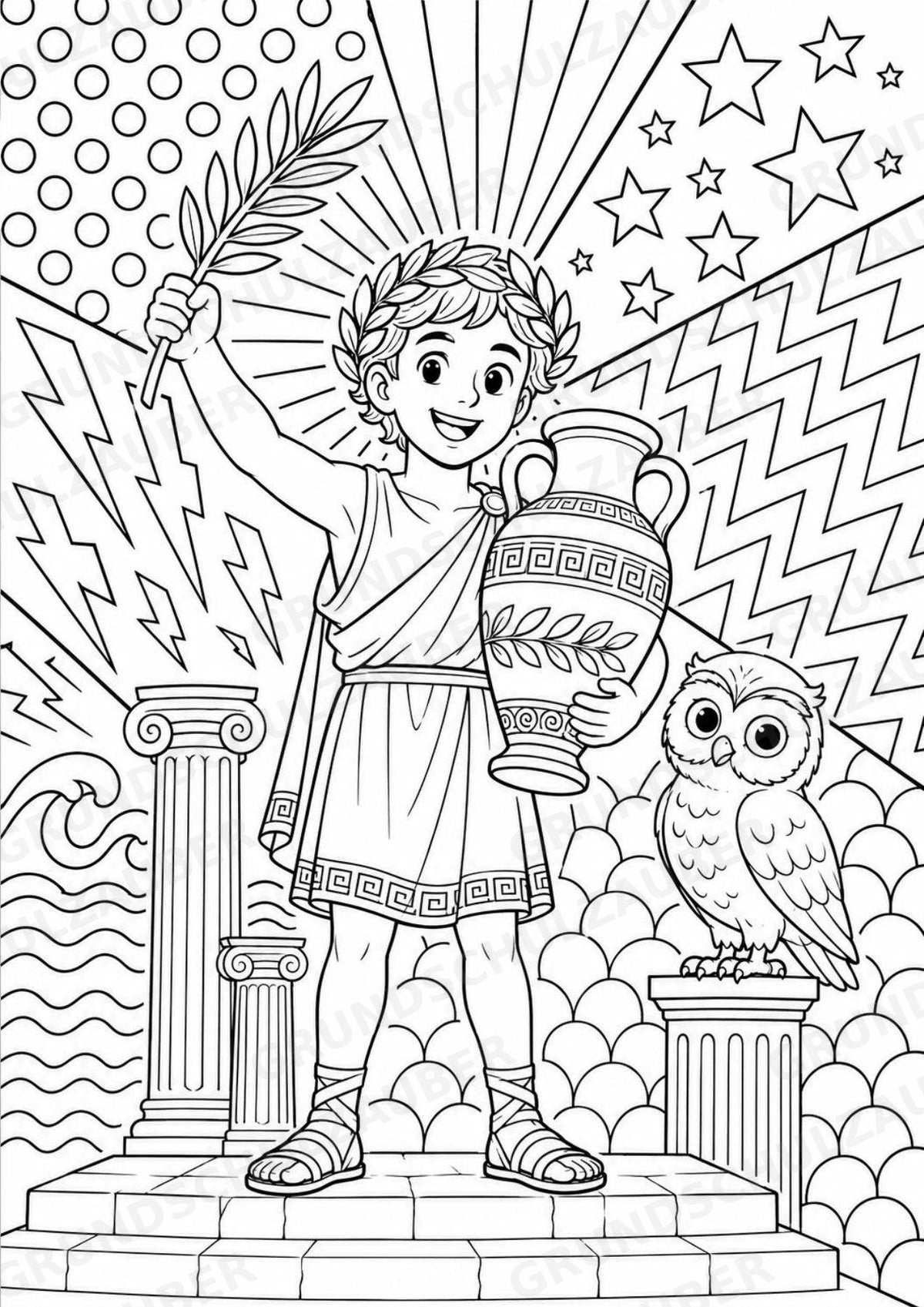Antikes Griechenland POP Art Ausmalbilder 15 Malvorlagen – Materialseite 2