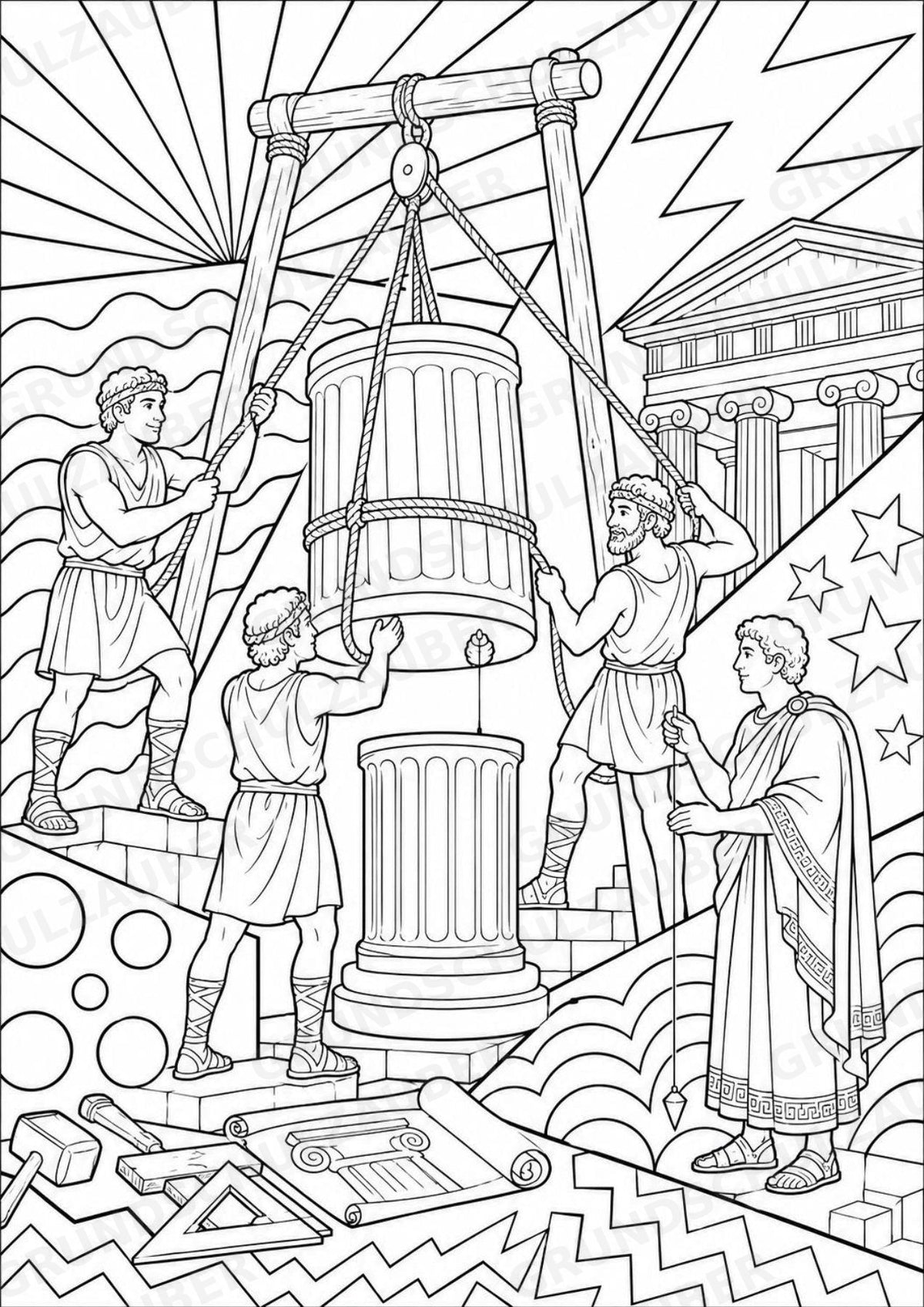 Antikes Griechenland POP Art Ausmalbilder 15 Malvorlagen – Materialseite 8