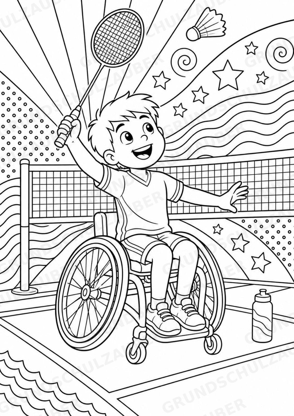 Badminton POP Art Ausmalbilder 15 Malvorlagen – Materialseite 7