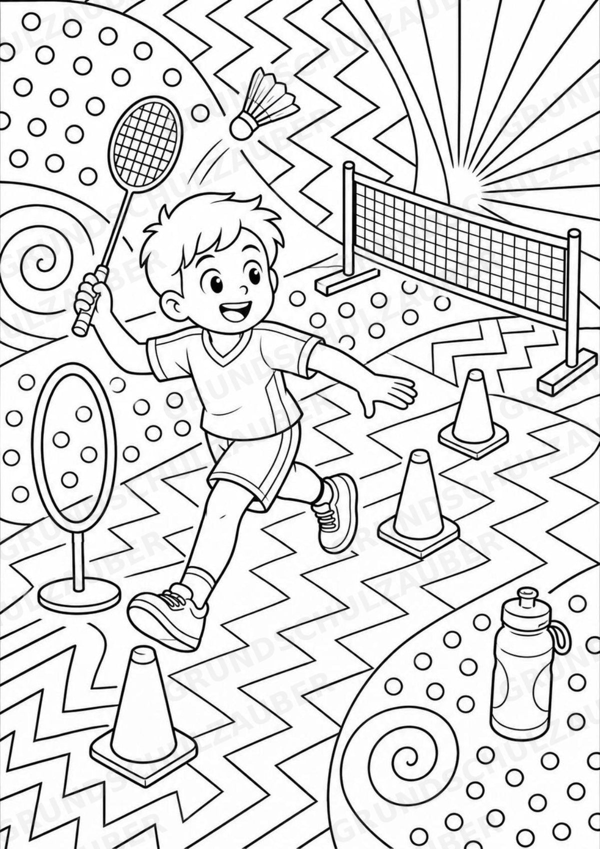 Badminton POP Art Ausmalbilder 15 Malvorlagen – Materialseite 16