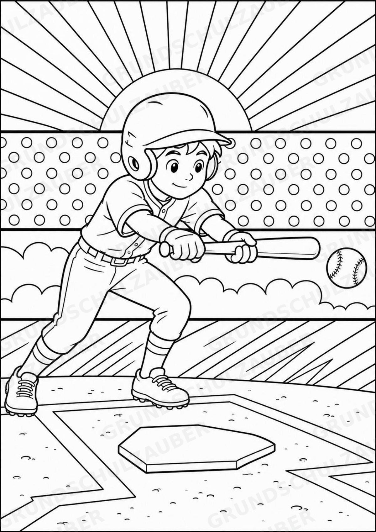 Baseball POP Art Ausmalbilder 15 Malvorlagen – Materialseite 8