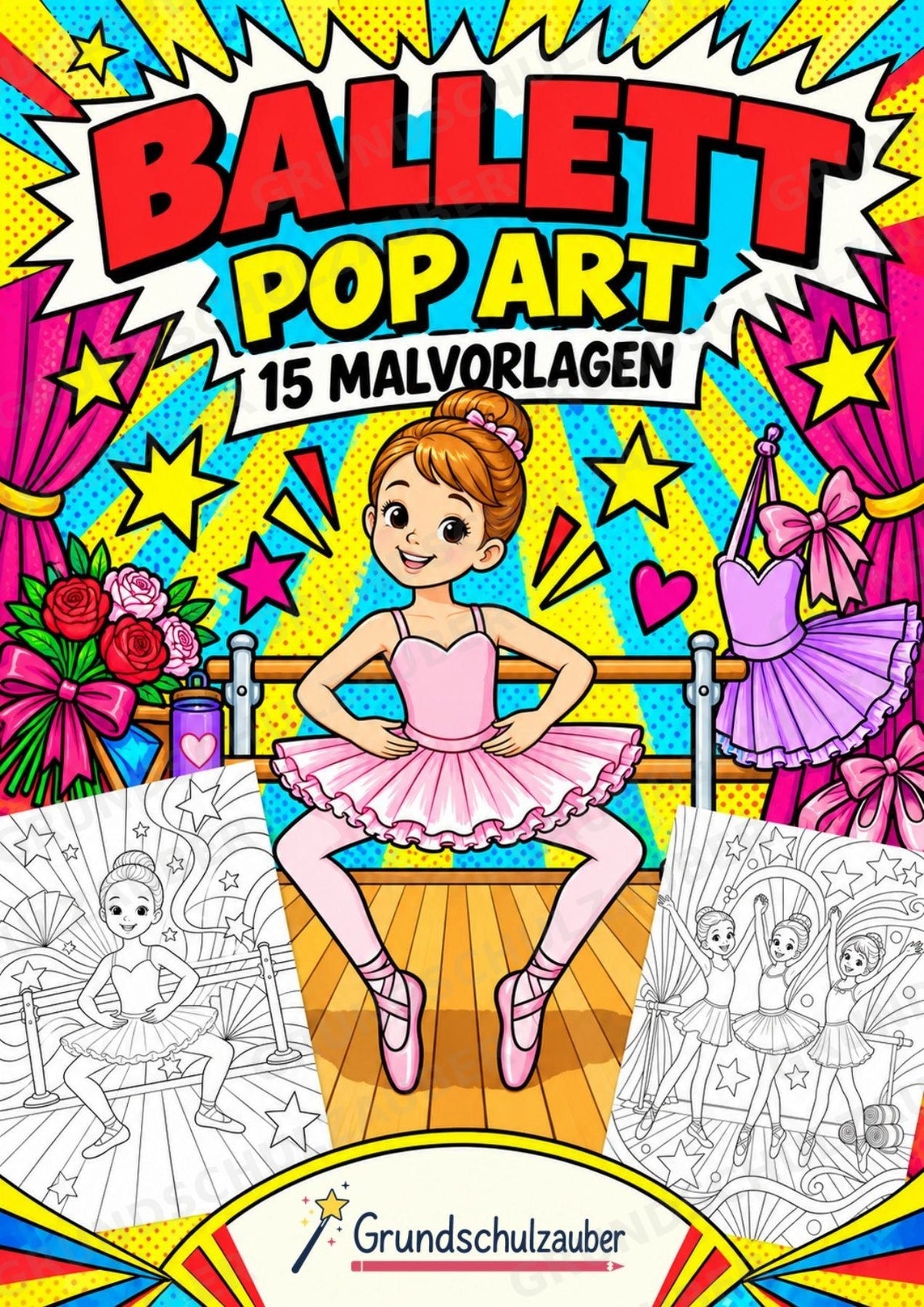 Ballett POP Art Ausmalbilder 15 Malvorlagen – Cover