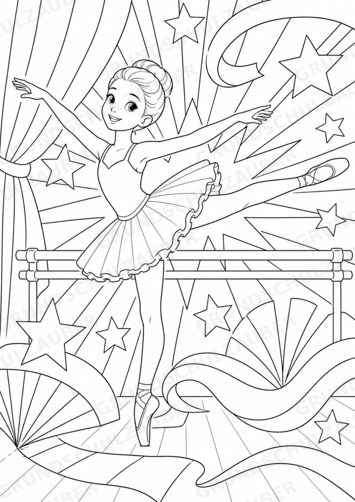 Ballett POP Art Ausmalbilder 15 Malvorlagen – Materialseite 4