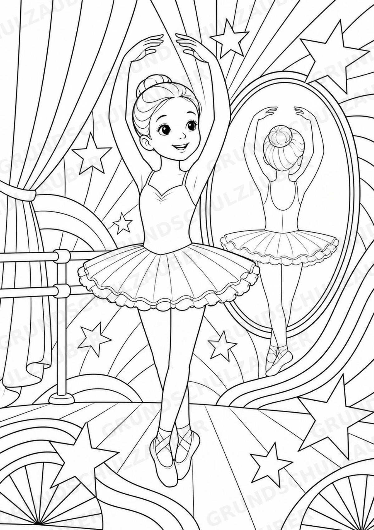 Ballett POP Art Ausmalbilder 15 Malvorlagen – Materialseite 8