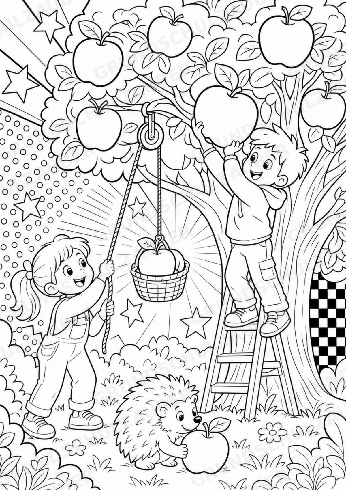 Bäume POP Art Ausmalbilder 15 Malvorlagen – Materialseite 5