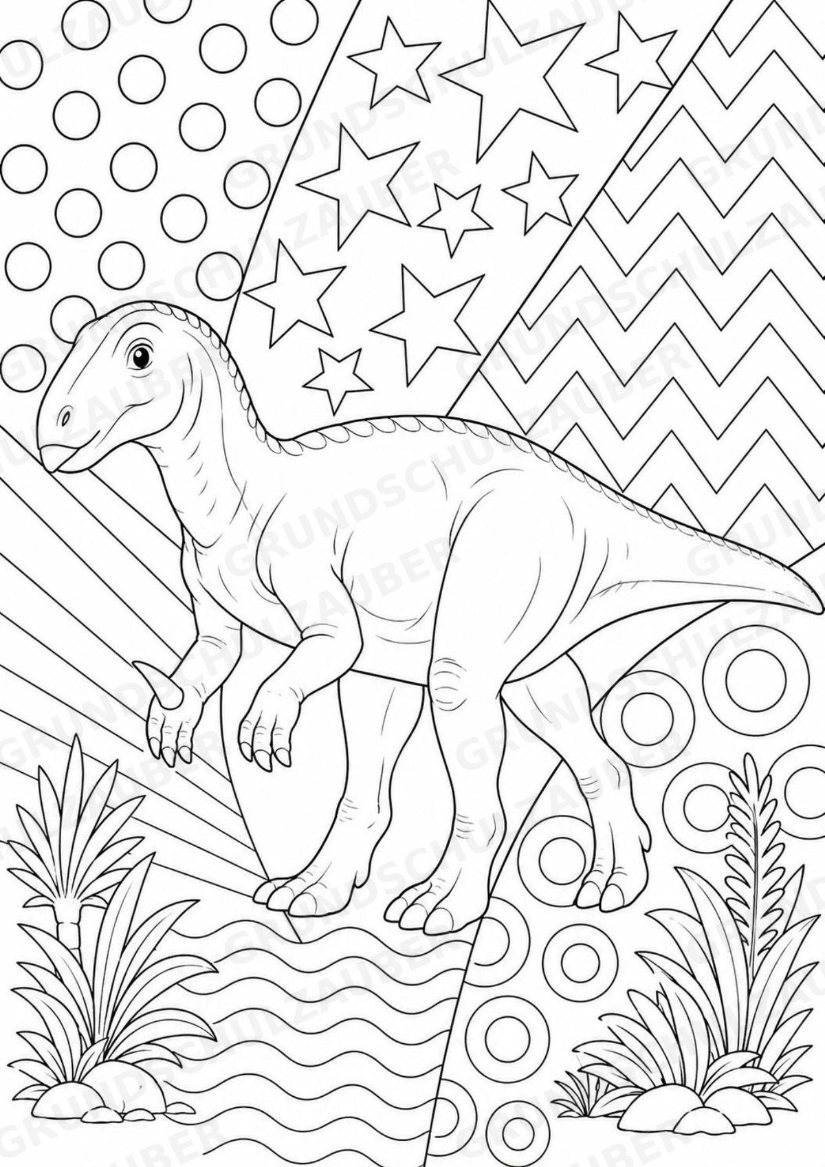 Dinosaurier POP Art Ausmalbilder 15 Malvorlagen – Materialseite 11