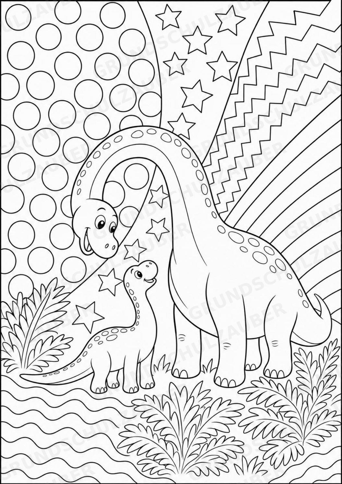 Dinosaurier POP Art Ausmalbilder 15 Malvorlagen – Materialseite 12