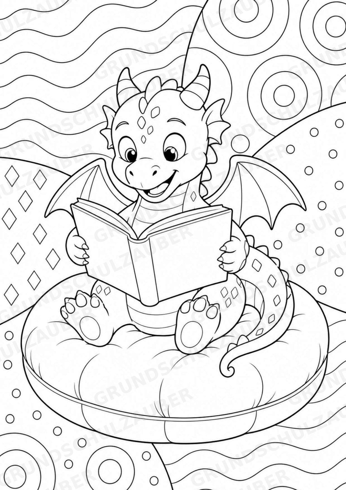 Drachen POP Art Ausmalbilder 15 Malvorlagen – Materialseite 5