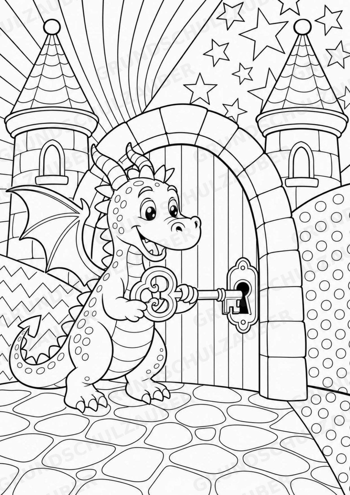 Drachen POP Art Ausmalbilder 15 Malvorlagen – Materialseite 15
